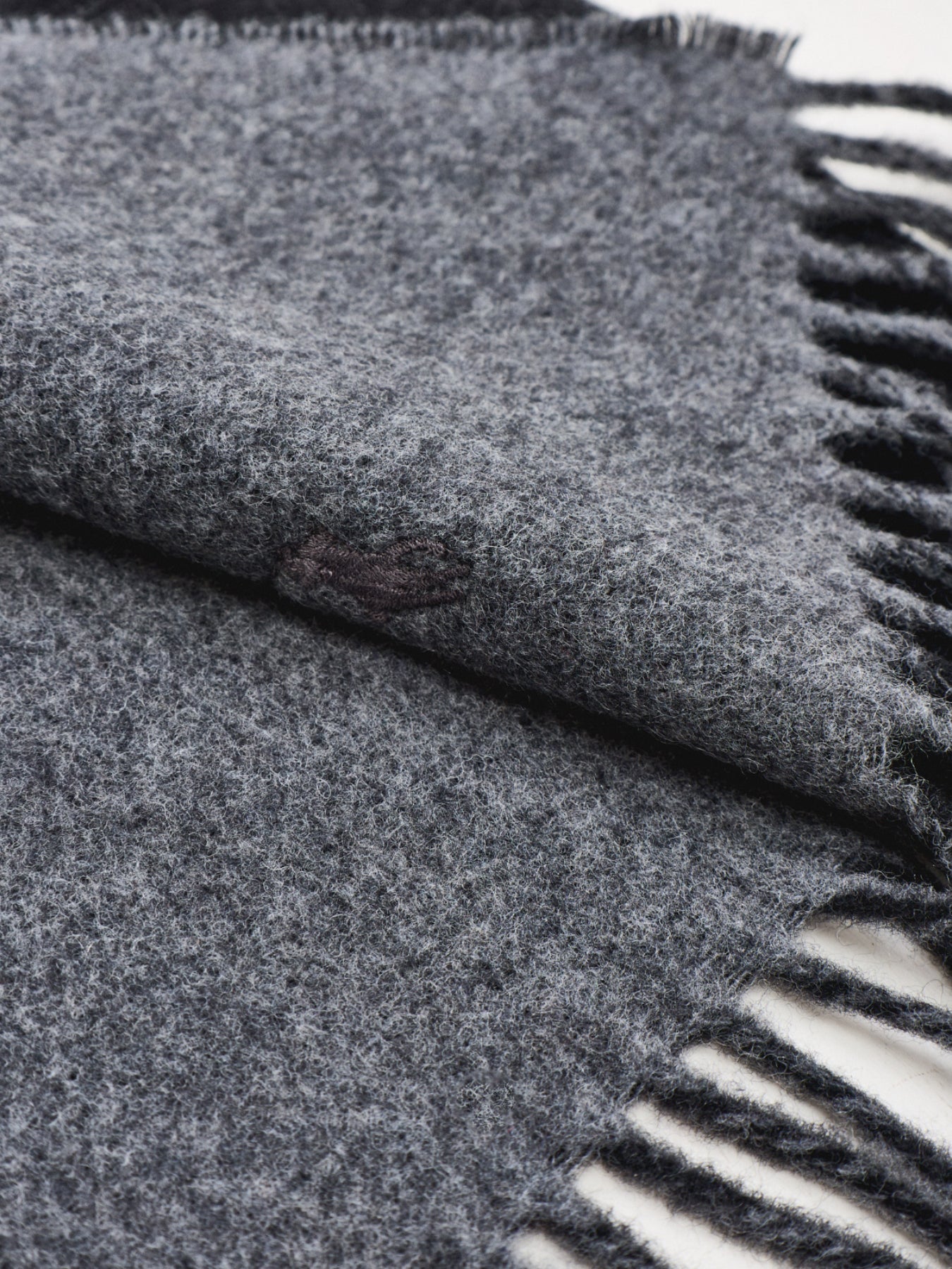 Polo Ralph Lauren Reversible Wool Scarf Black/Grey