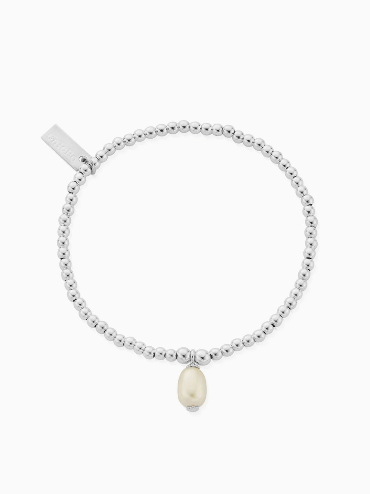 Cute Charm Pearl Drop Beaded Bracelet Silver