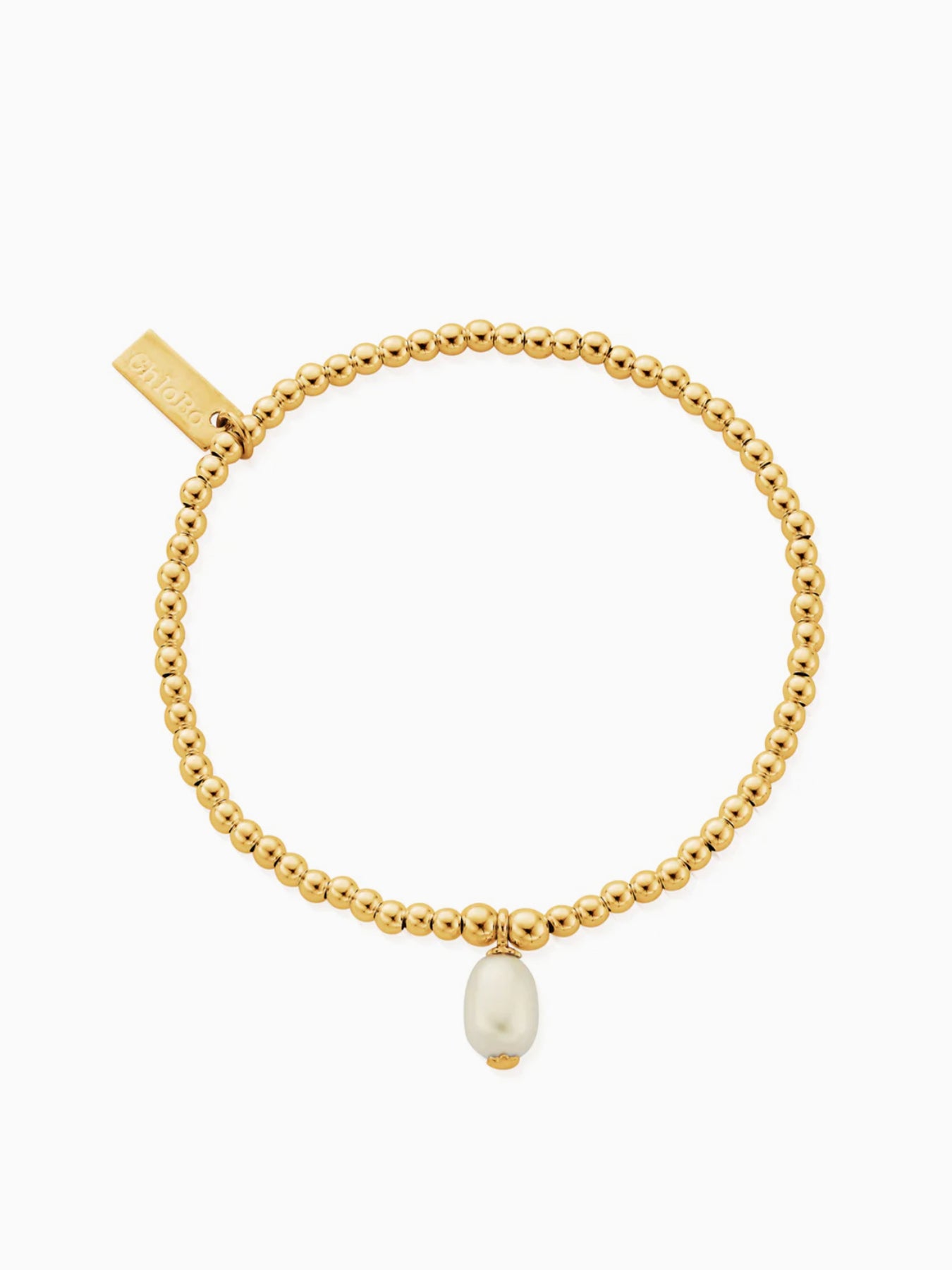 Gold Cute Charm Pearl Drop Beaded Bracelet Gold