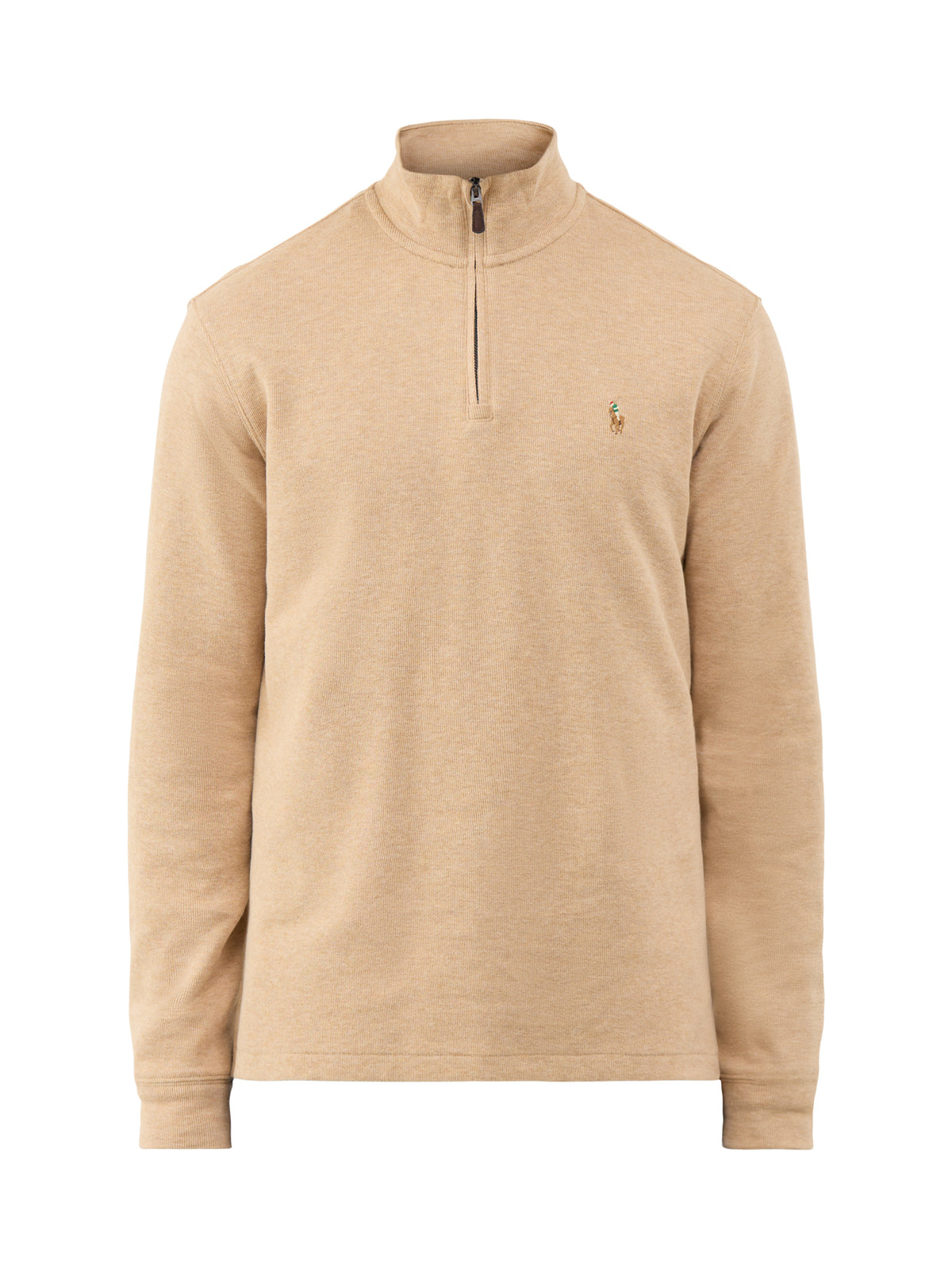 Polo Ralph Lauren Rib Cotton Quarter Zip Sweatshirt Beige