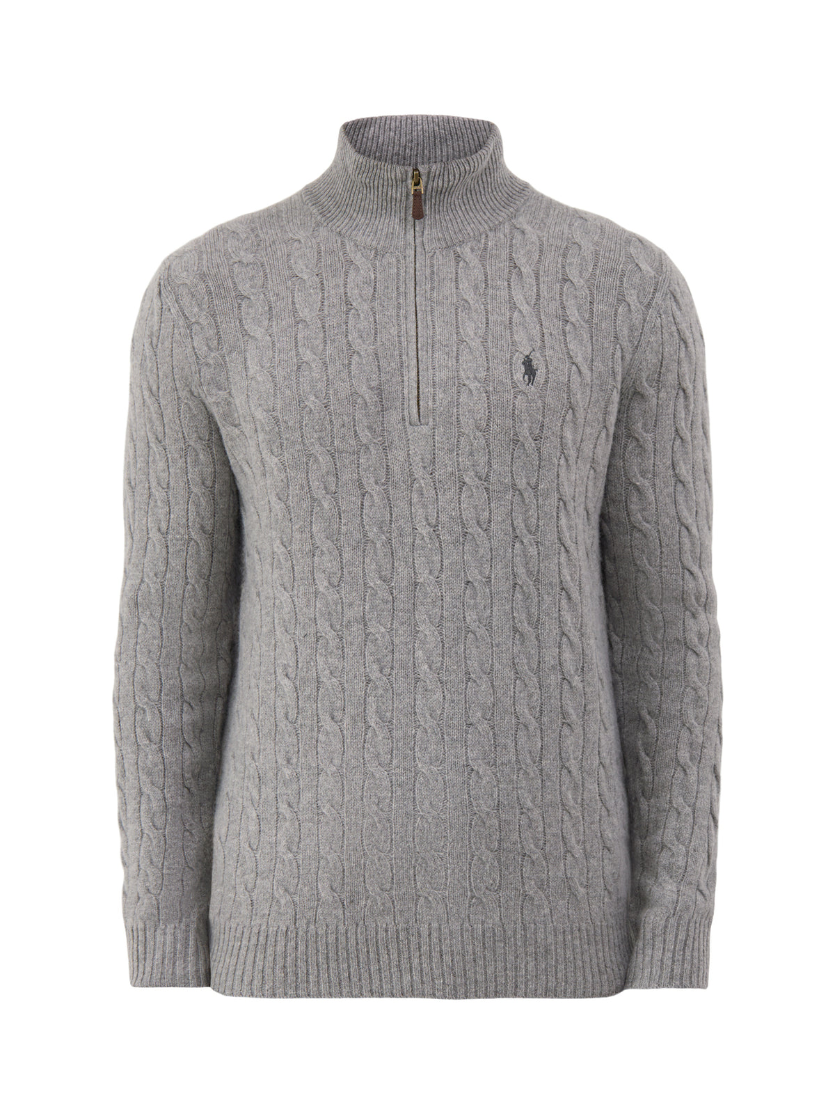 Wool & Cashmere Blend Cable Knit Quarter-Zip Jumper