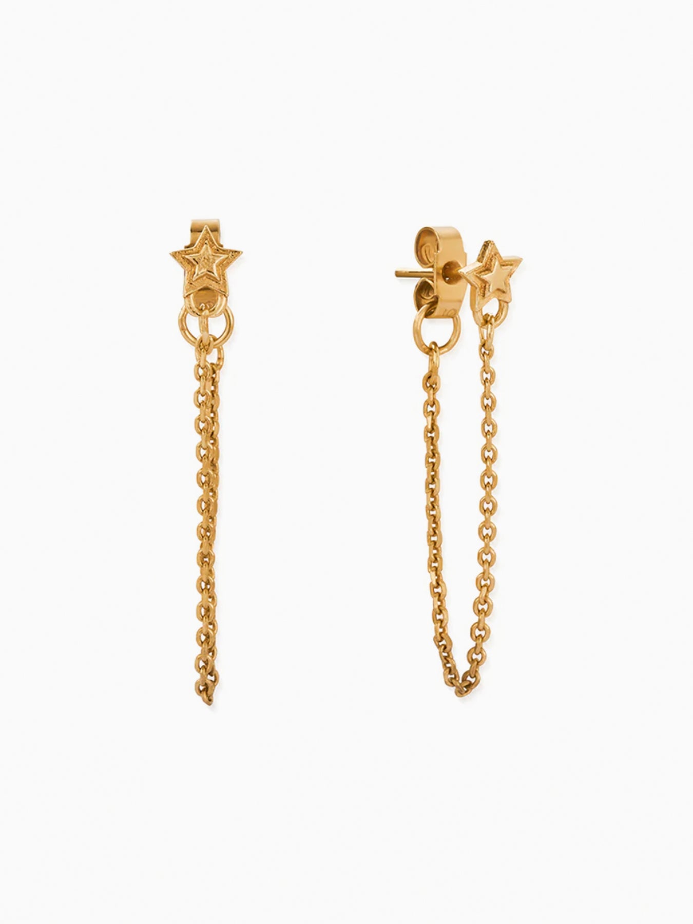 Radiant Essence Chain Stud Earrings Gold