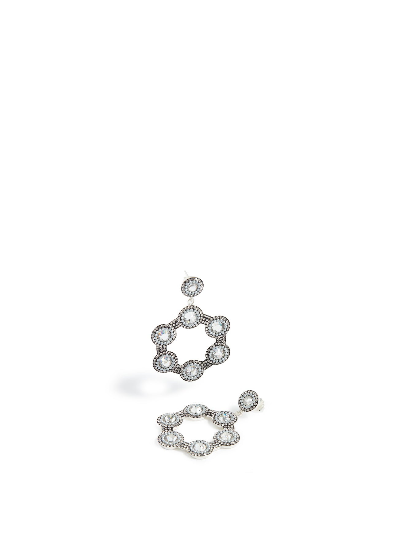 Silver Crystal Mini Hoop Earrings