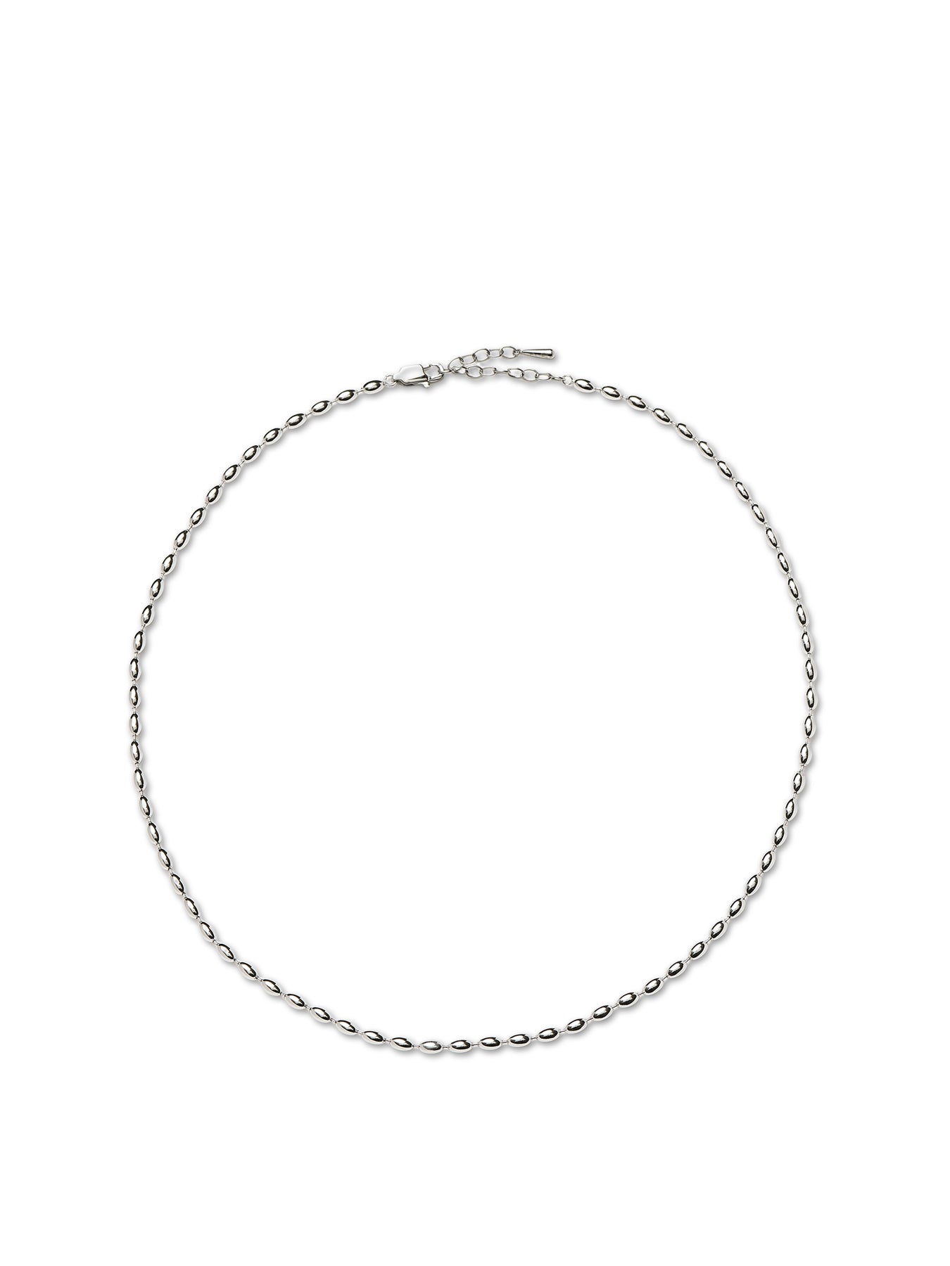 Molten Olive Chain Necklace Silver