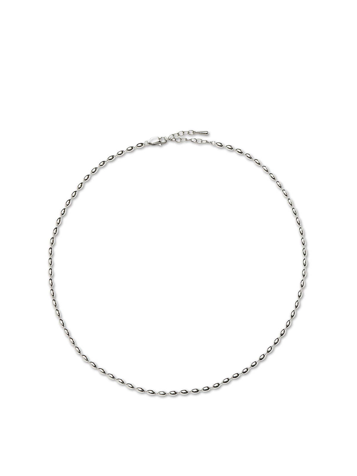 Molten Olive Chain Necklace Silver