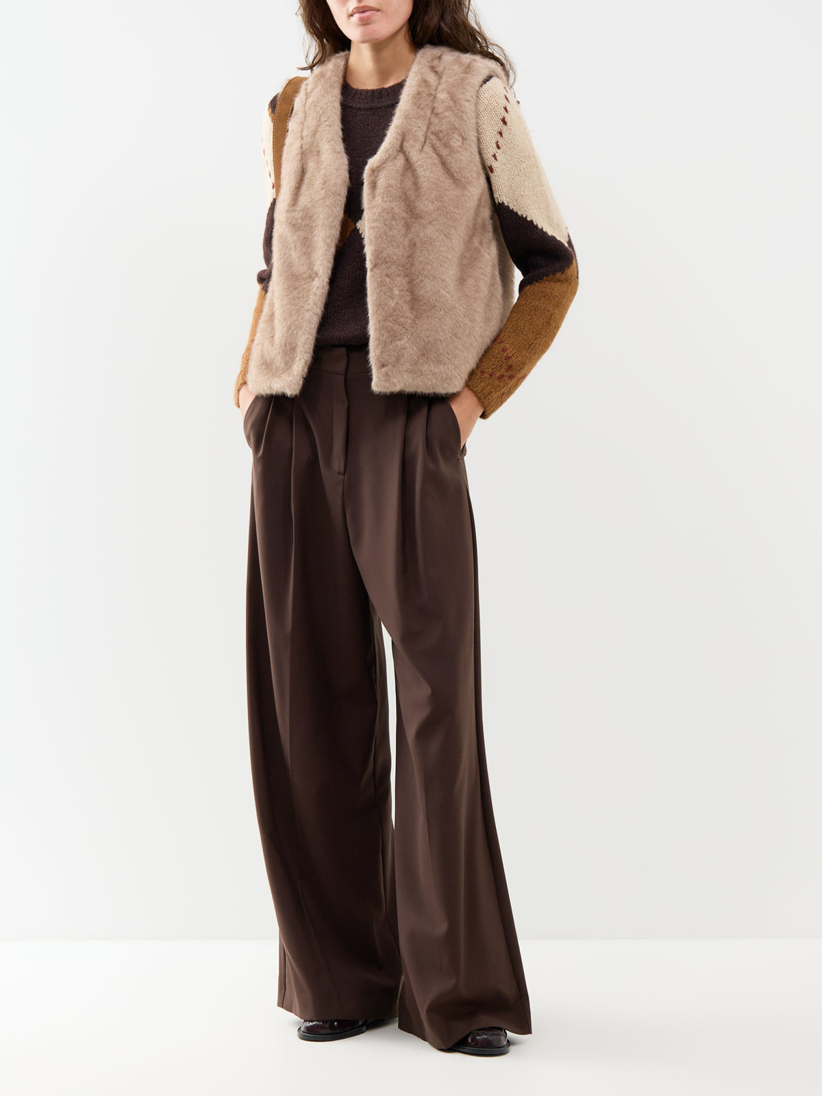 Haye 4 Faux Fur Gilet - Camel