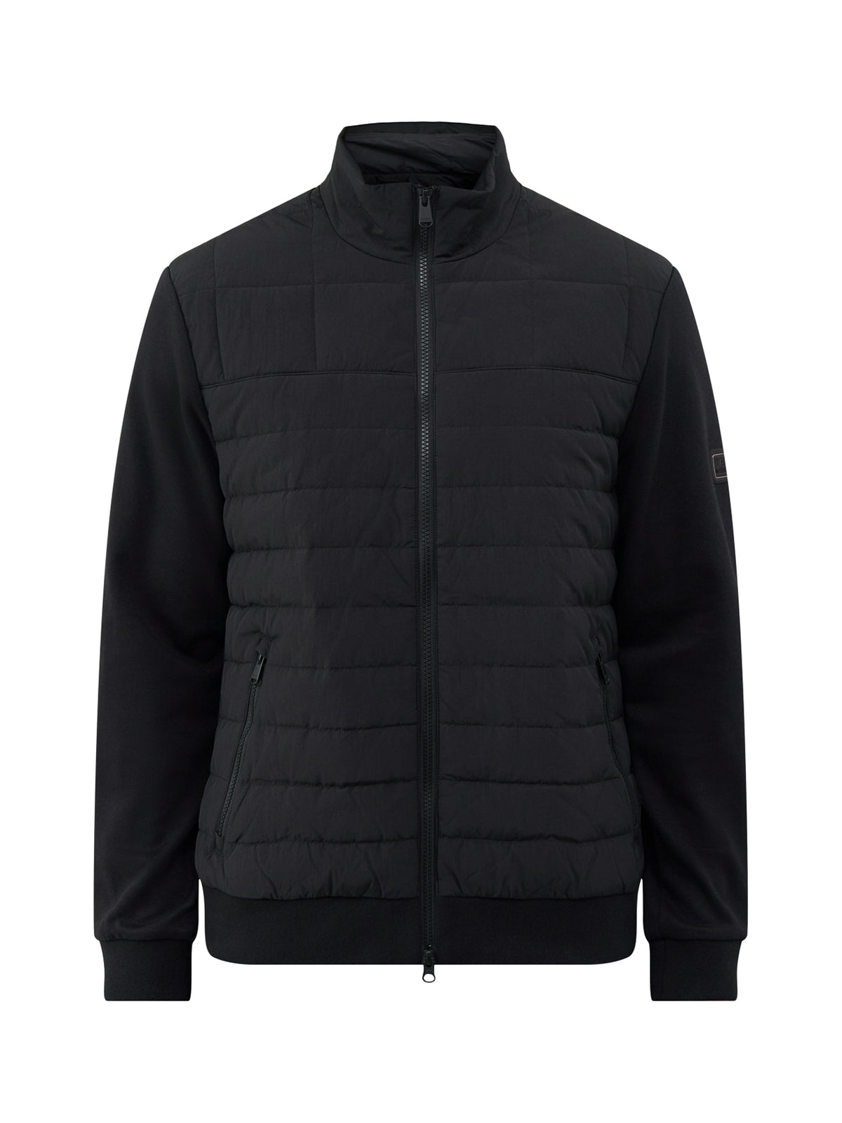 Collins Baffle Quilted Zip Through Sweatshirt Black