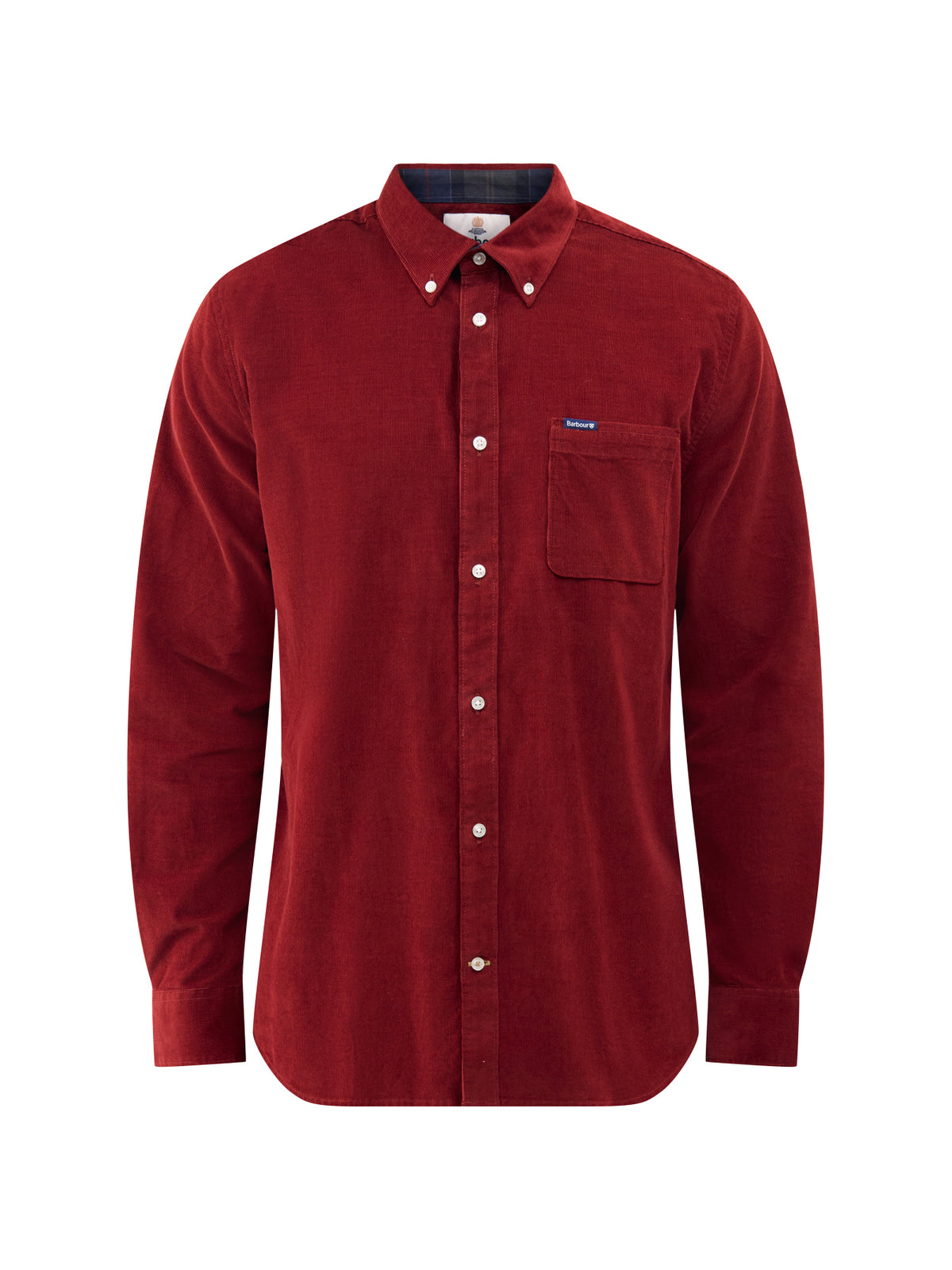 Ramsey Tailored Cord Long Sleeve Shirt Red
