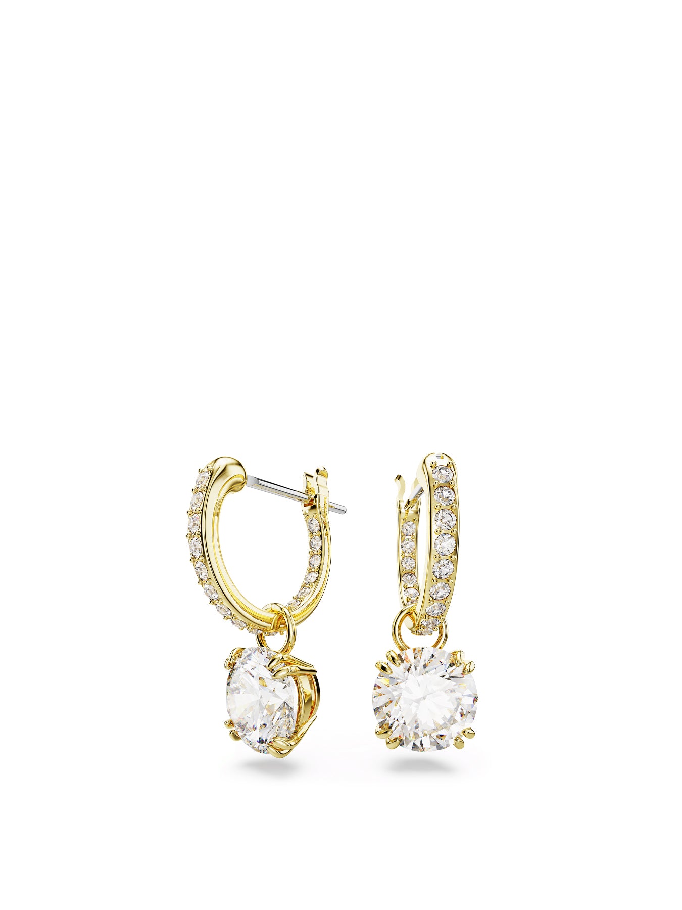 Stilla Drop Hoop Earrings Gold