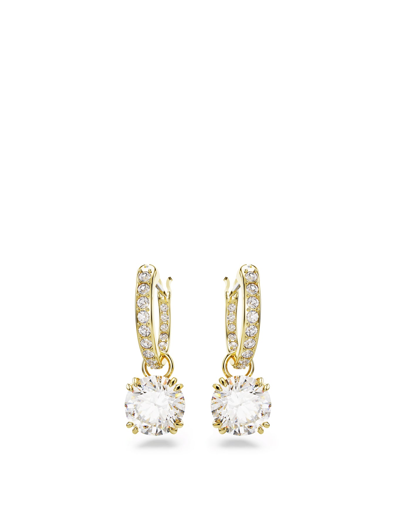 Stilla Drop Hoop Earrings Gold