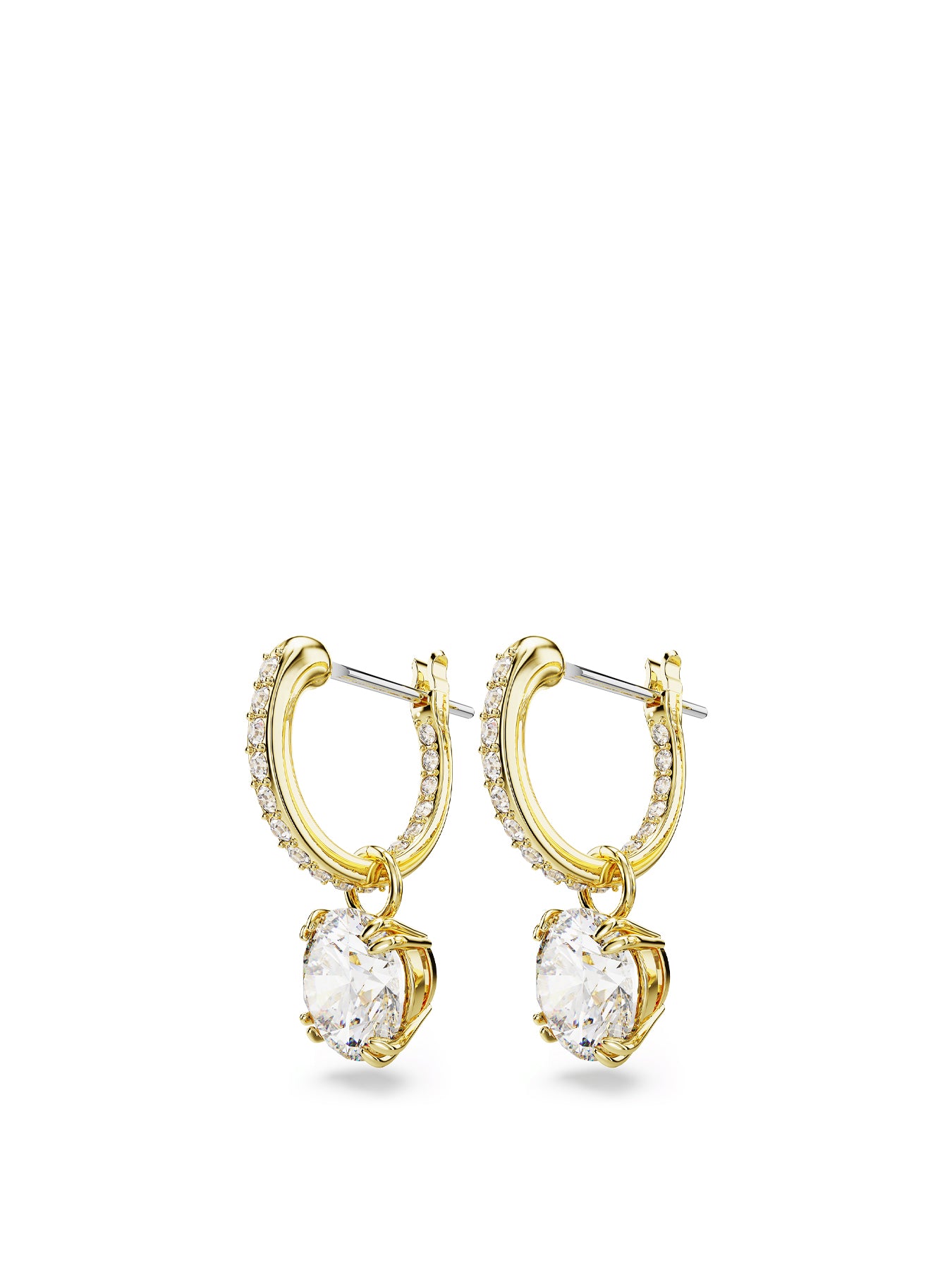 Stilla Drop Hoop Earrings Gold