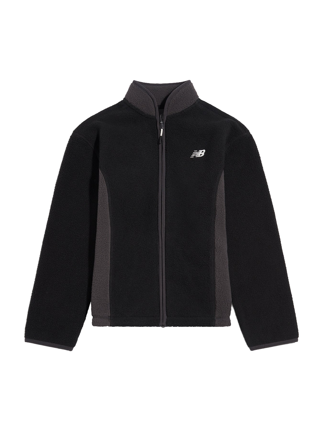 Borg Full-Zip Funnel Neck Jacket Black