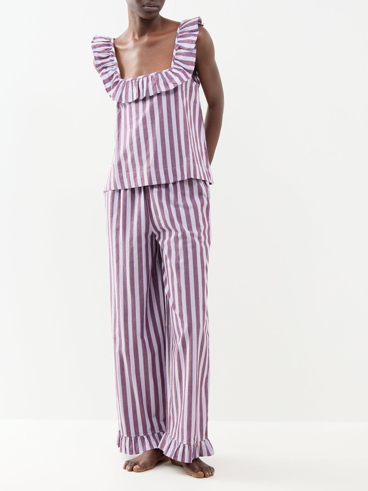 Bobbie Cotton Three-Piece Pyjama Set