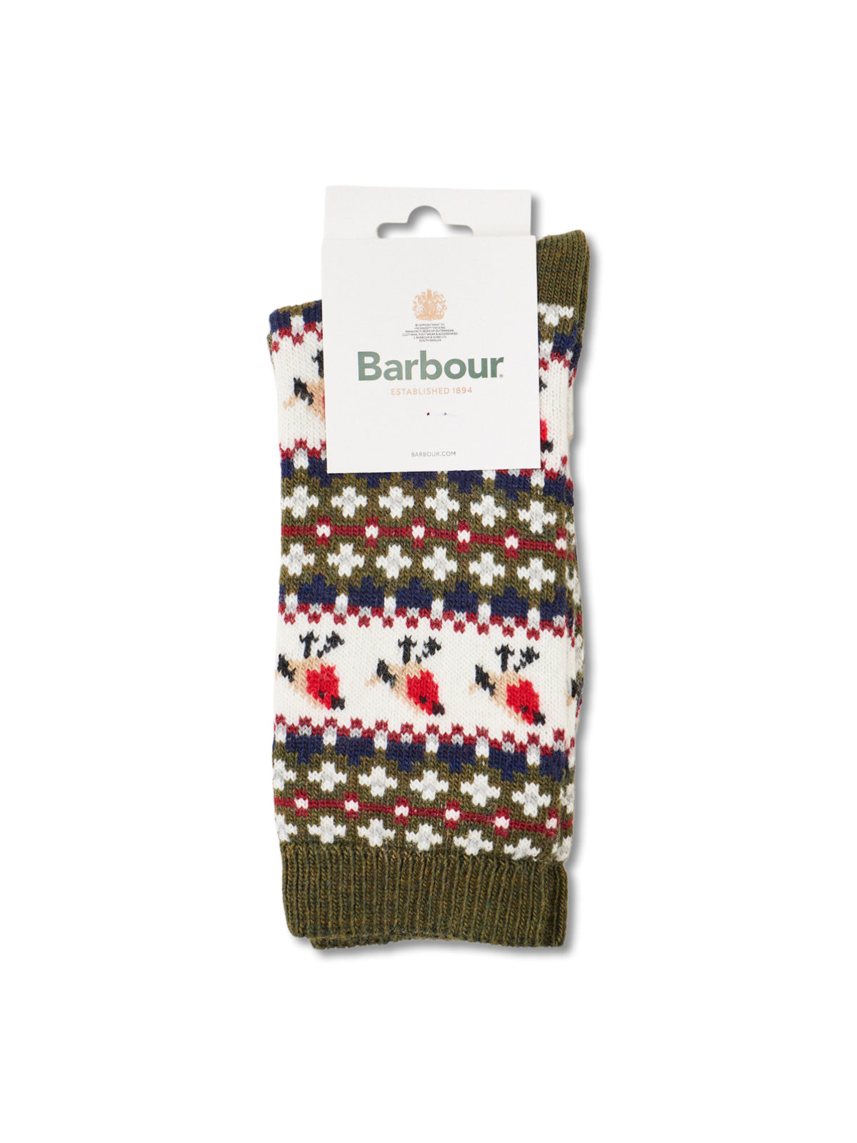 Robin Wool-Blend Fair Isle Socks – Olive
