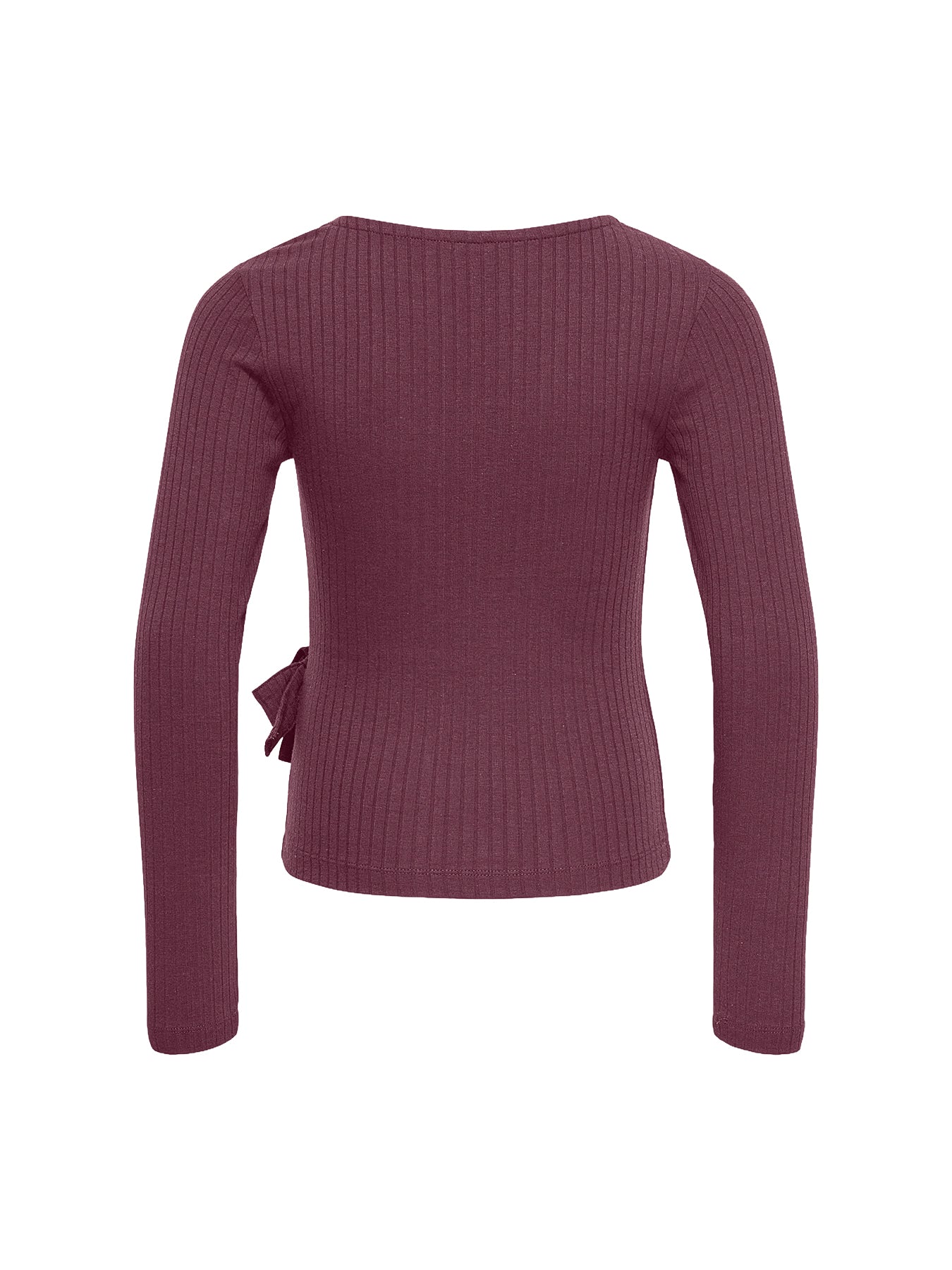 Kids' Wrap Long Sleeve Top Burgundy