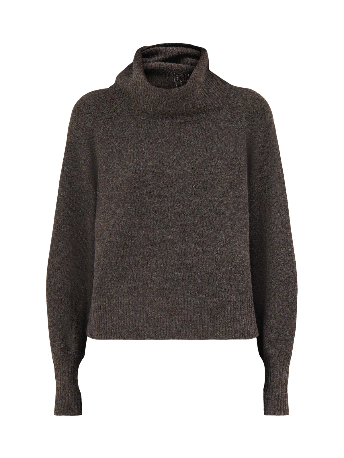 Wool Blend Olivia Roll Neck Jumper - Mole Melange