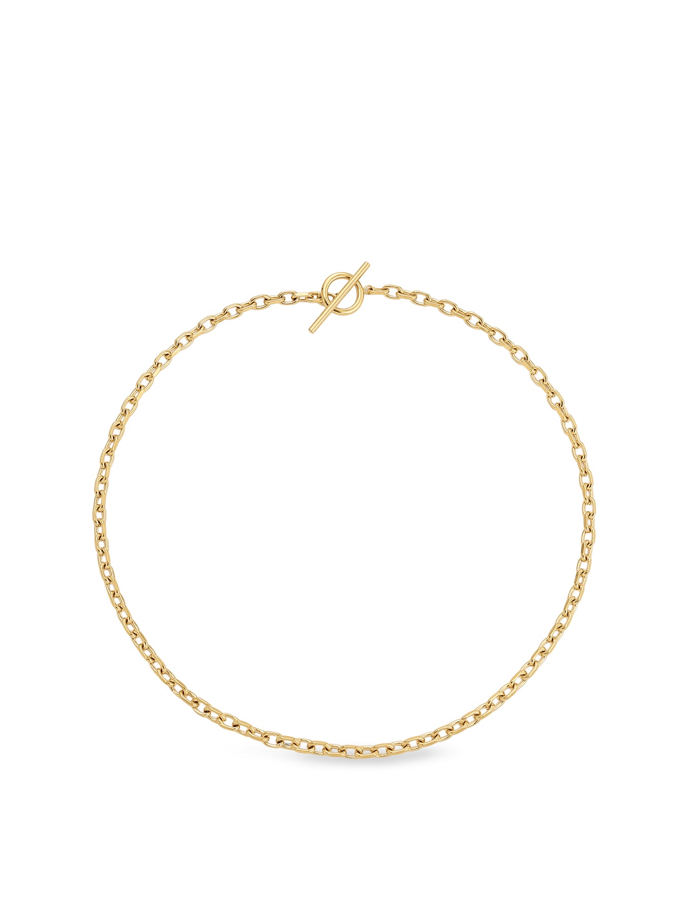 Cuban T Bar Chain Necklace Gold