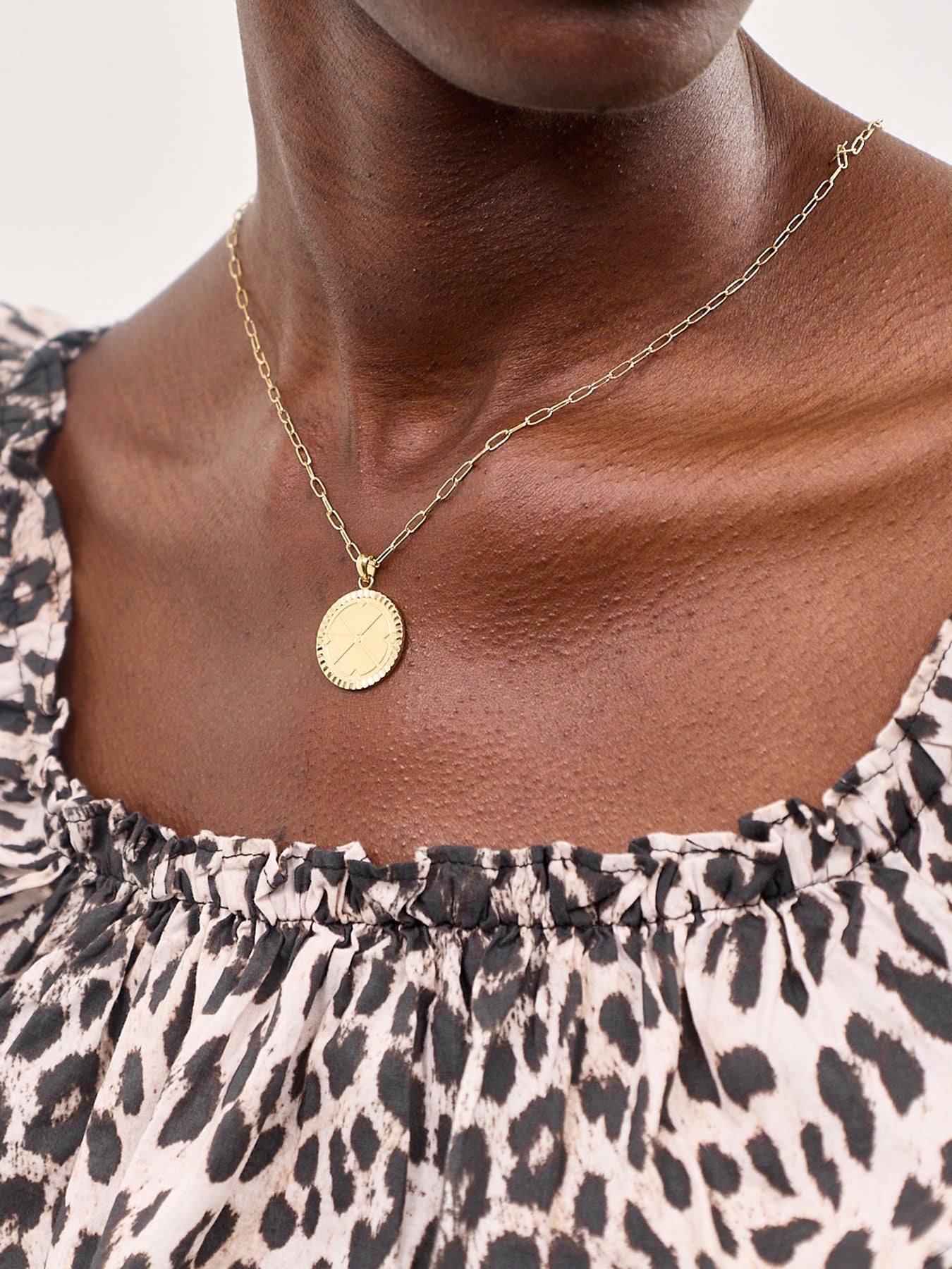 Compass Pendant Necklace Gold