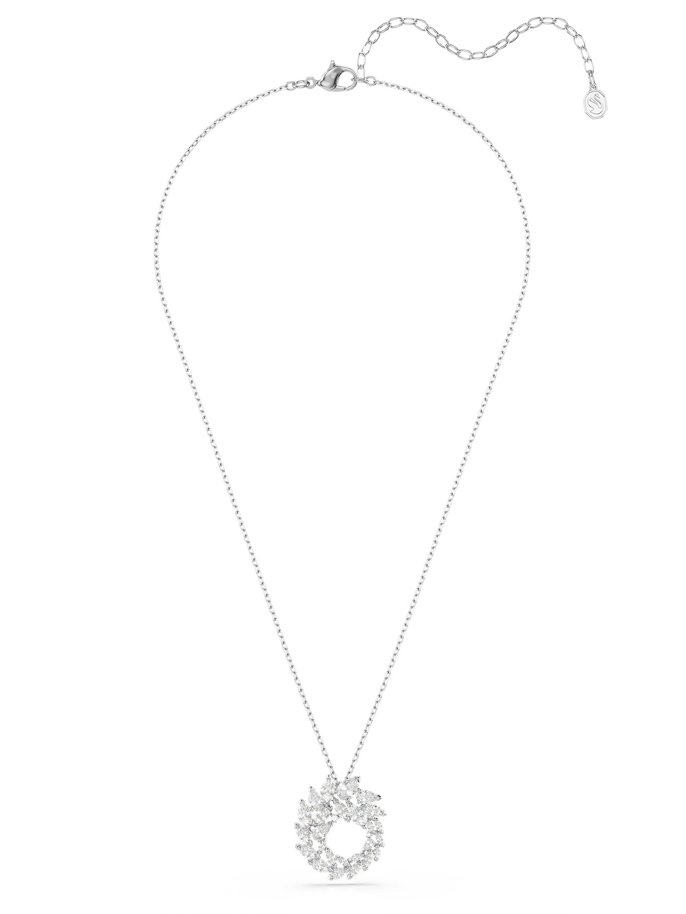 Mesmera Circular Pendant Necklace Silver