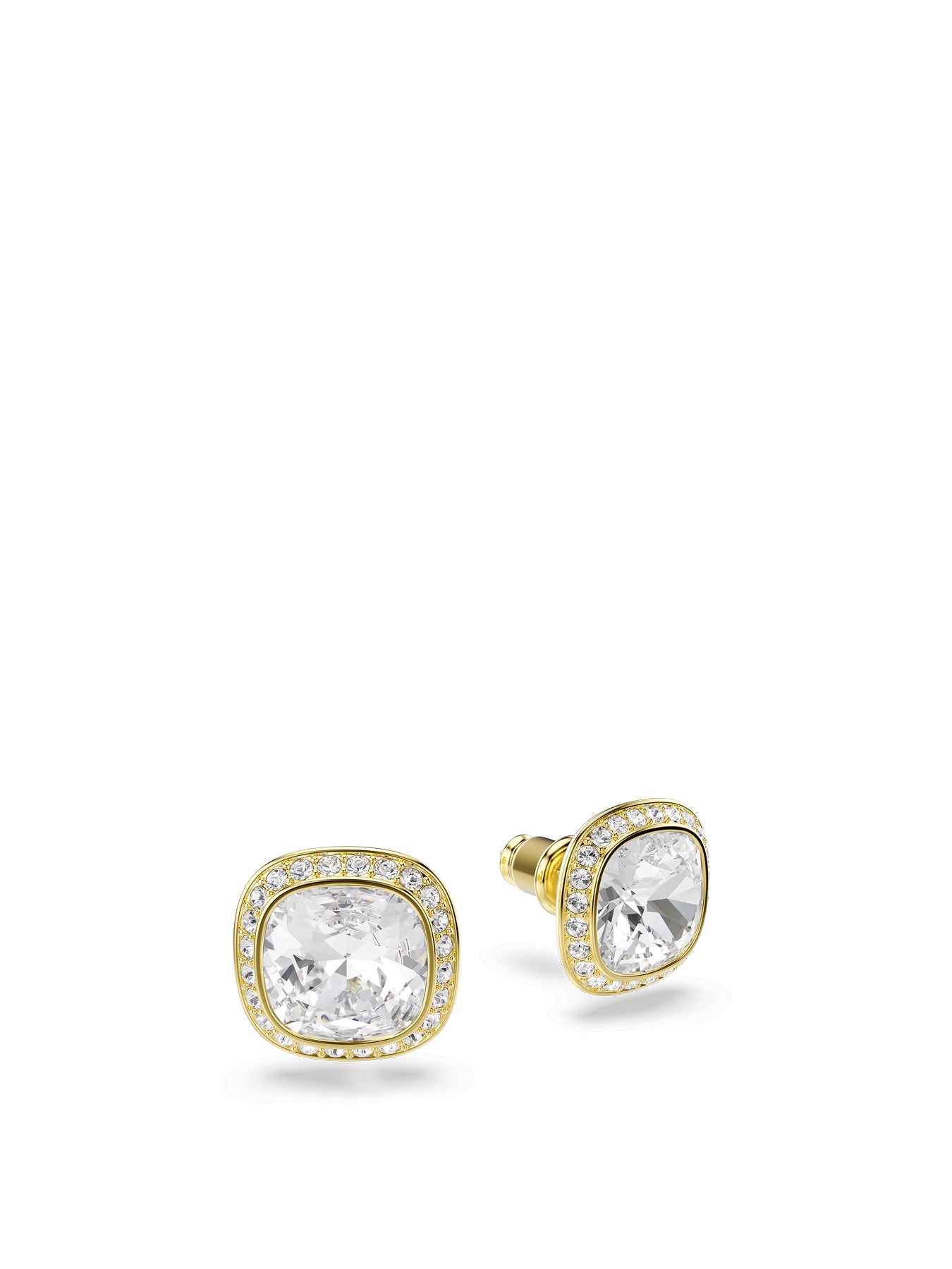 Una Cushion Stud Earrings Gold