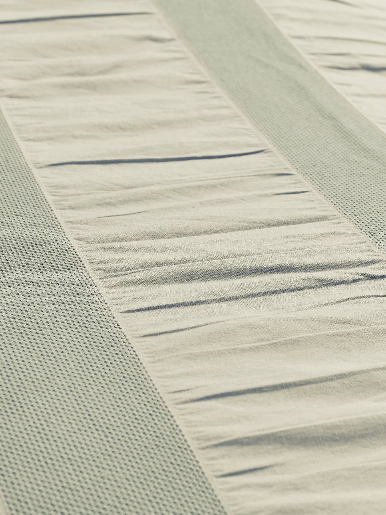 Woven Waffle Stripe Double Duvet Cover Set Sage Green