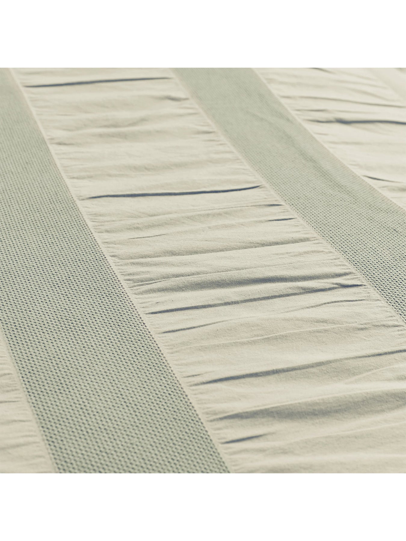 Woven Waffle Stripe Duvet Cover Set Sage Green
