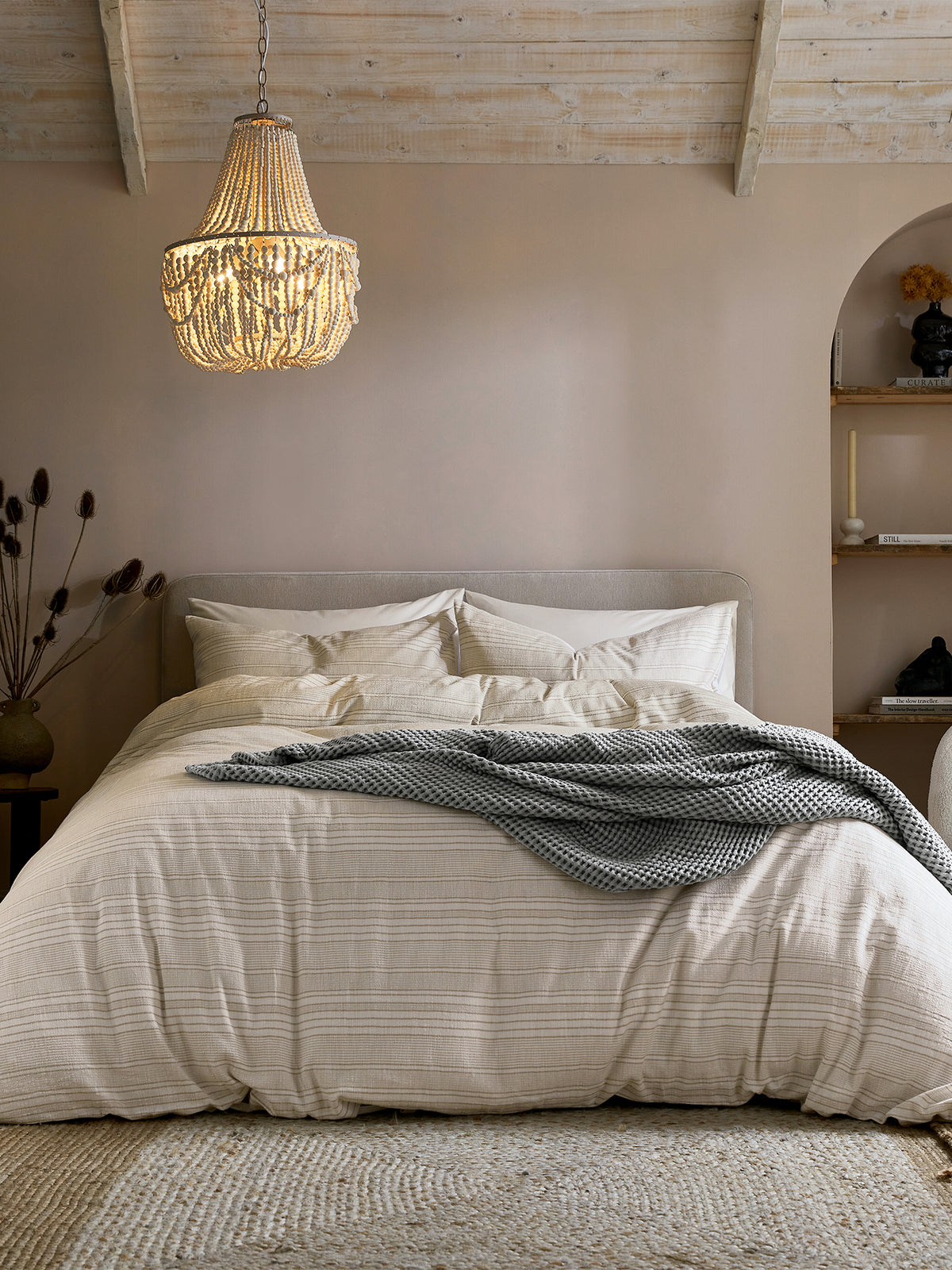 Zelda Woven Bed Cover Set D/B Canvas Cream