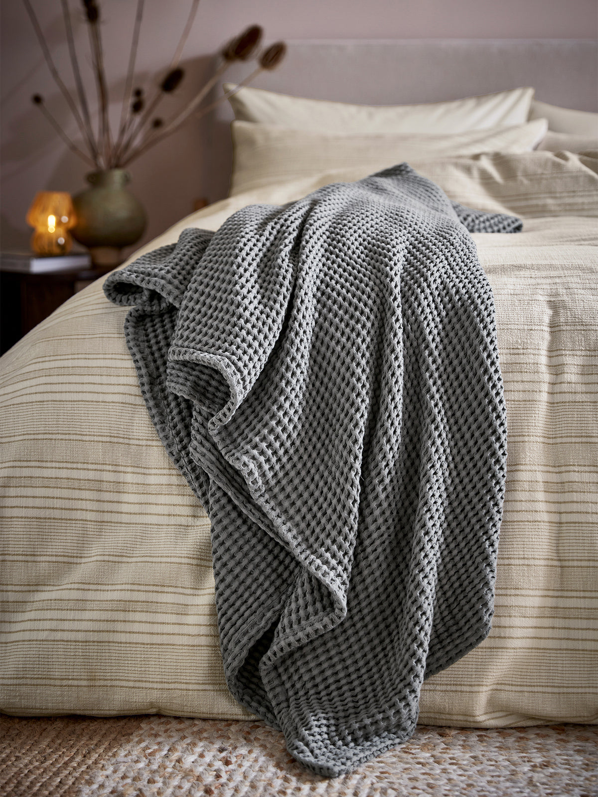 Zelda Woven Bed Cover Set Sk/S Canvas Cream