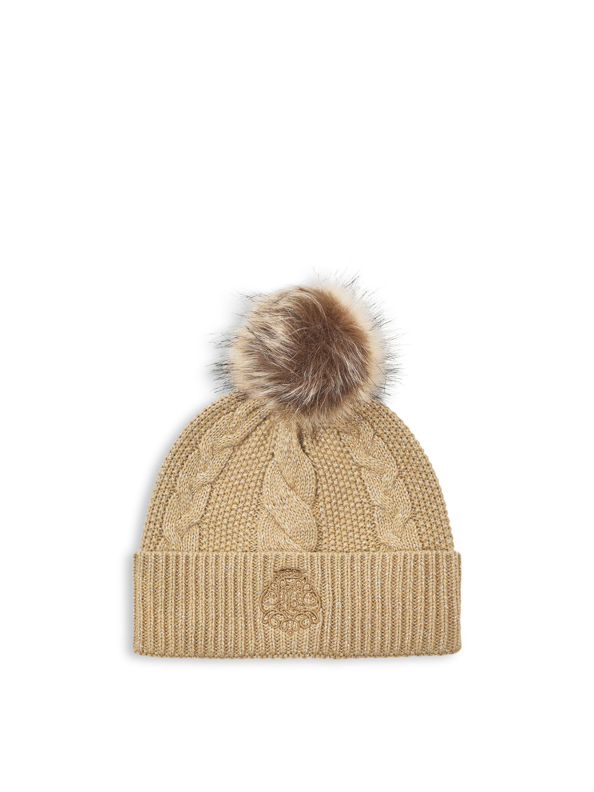 Metallic Wool Blend Beanie - Lauren Camel
