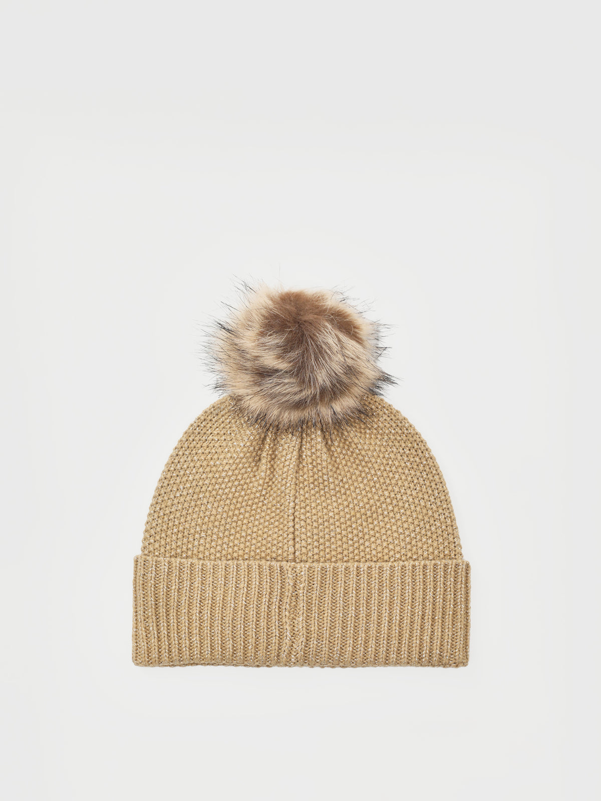 Metallic Wool Blend Beanie - Lauren Camel