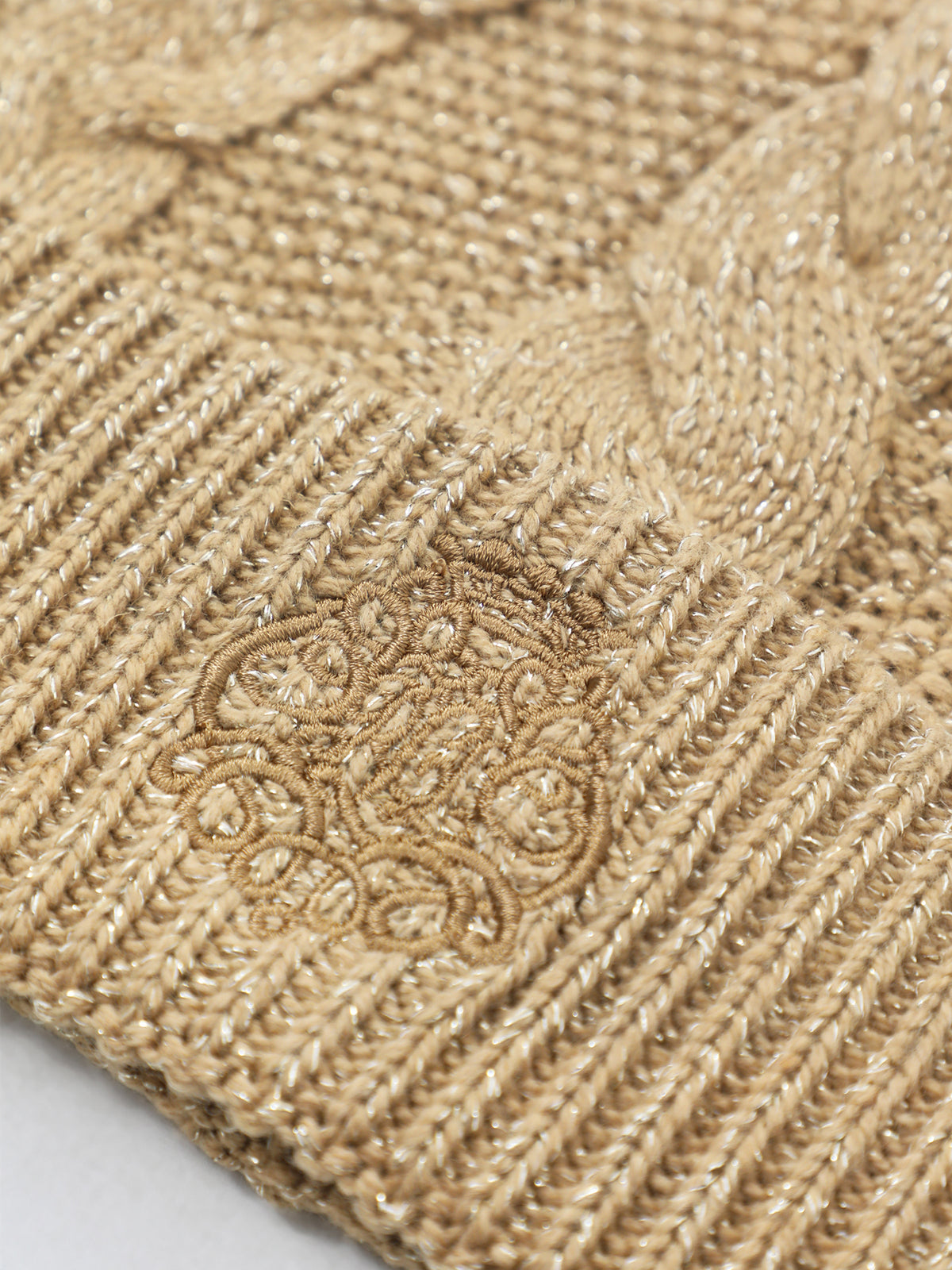 Metallic Wool Blend Beanie - Lauren Camel
