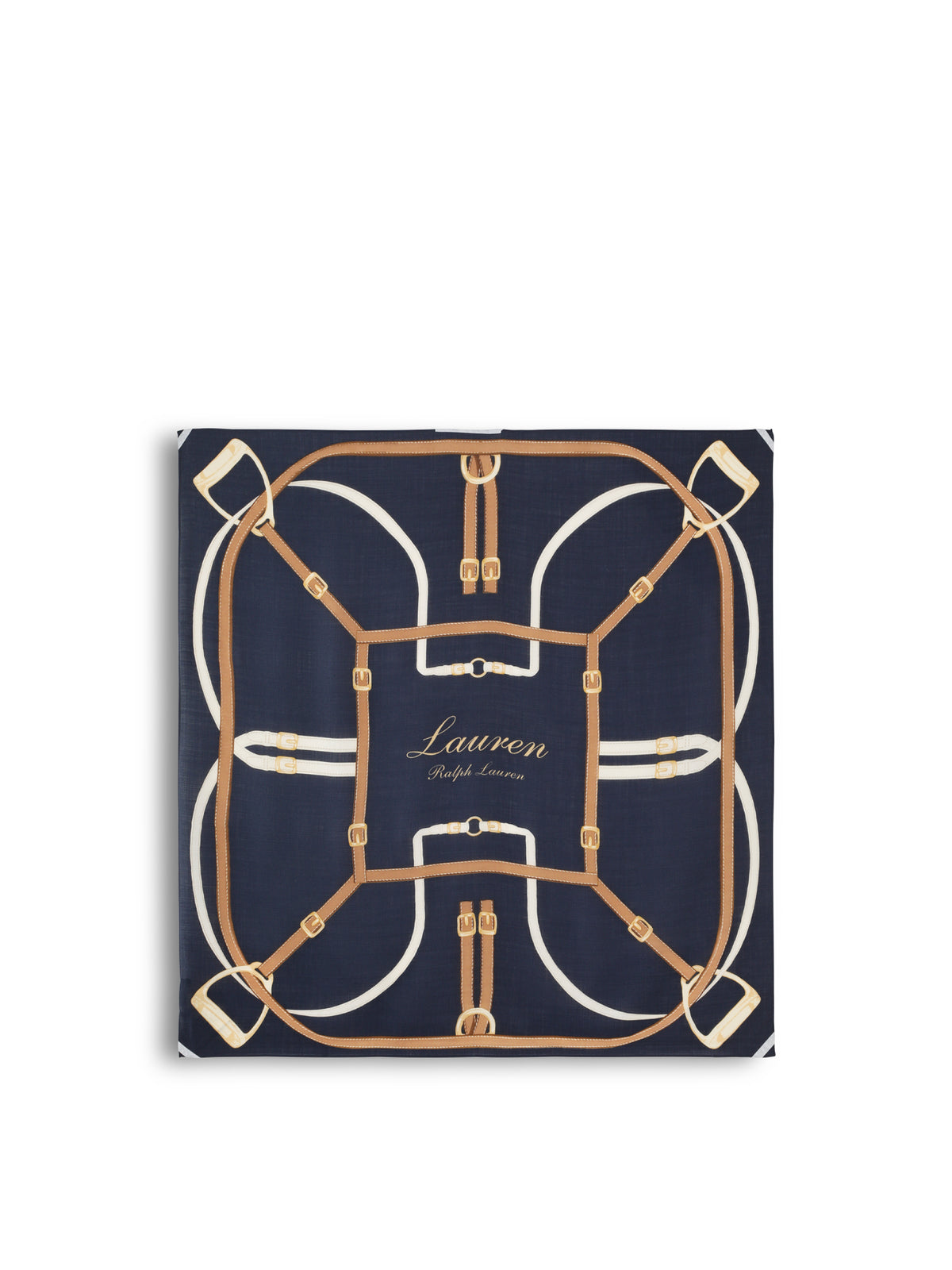 Large Square Wool & Mulberry Silk Scarf - Navy