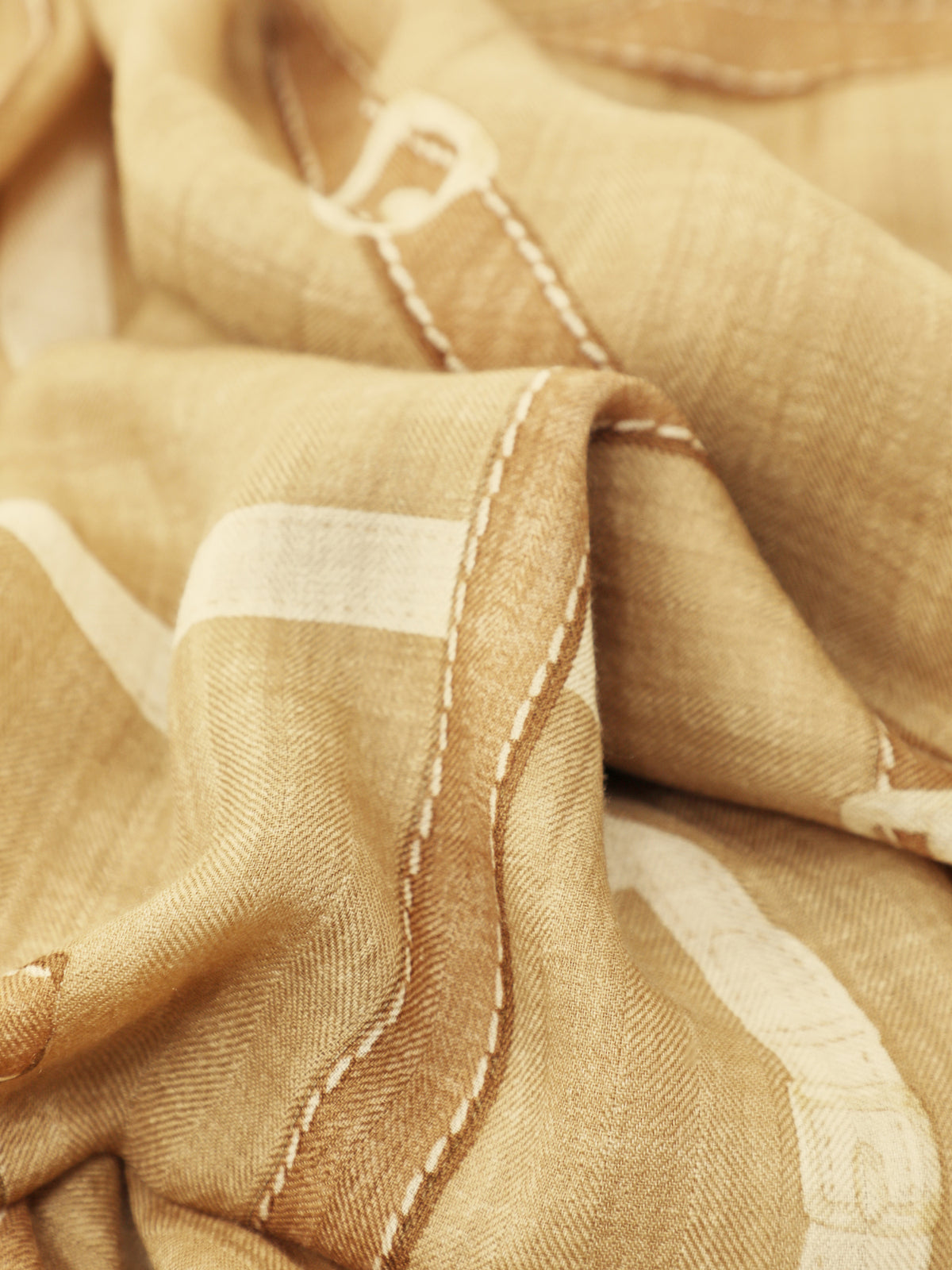 Large Square Wool & Mulberry Silk Scarf - Lauren Camel