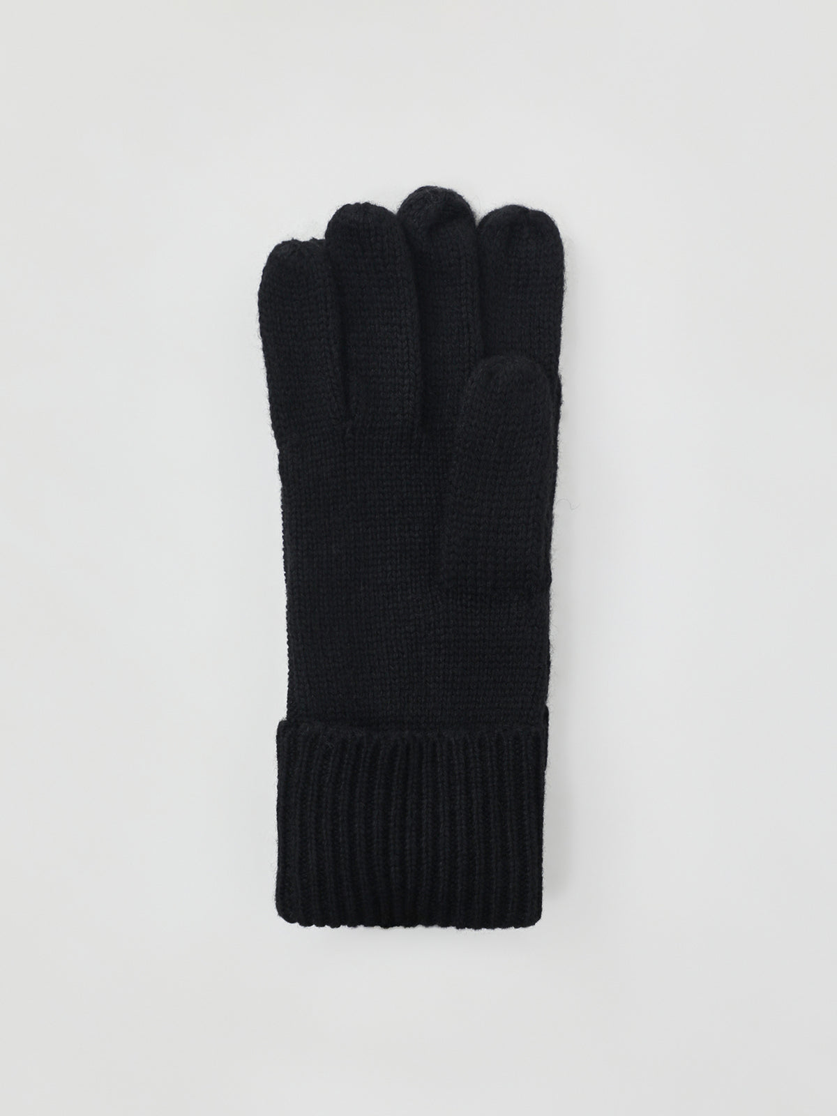 Direct Embroidered Wool Blend Gloves - Black