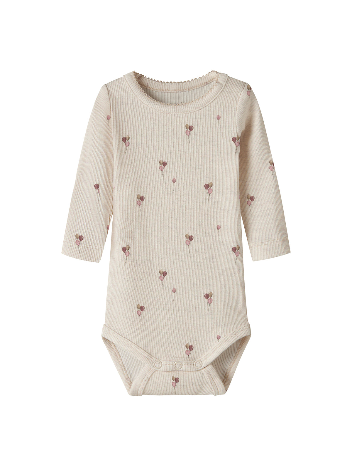 Baby Organic Cotton Blend Nabila Long-Sleeved Bodysuit - Peyote Melange