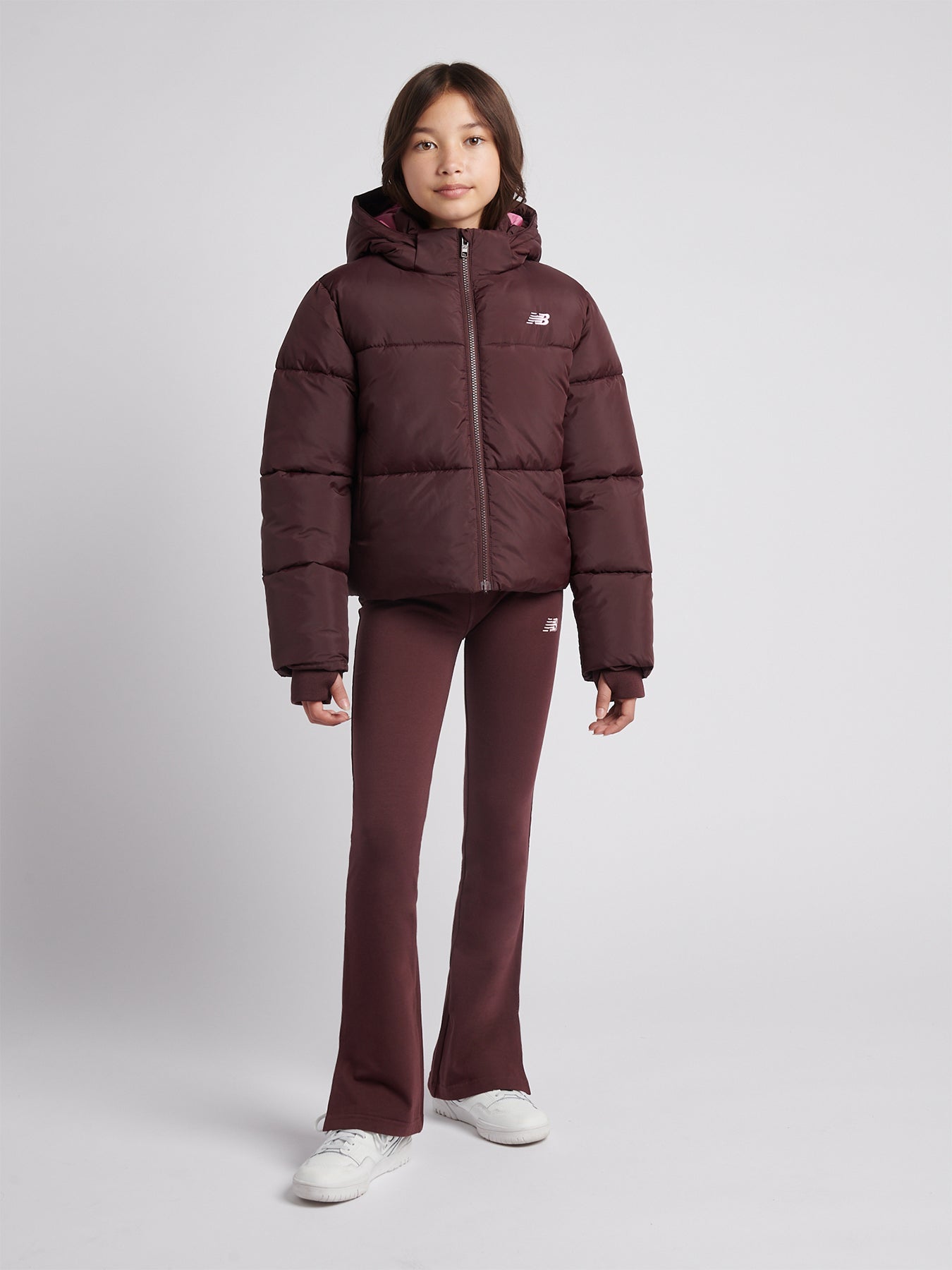 Unbaffled Puffer Coat - Cherry Leather