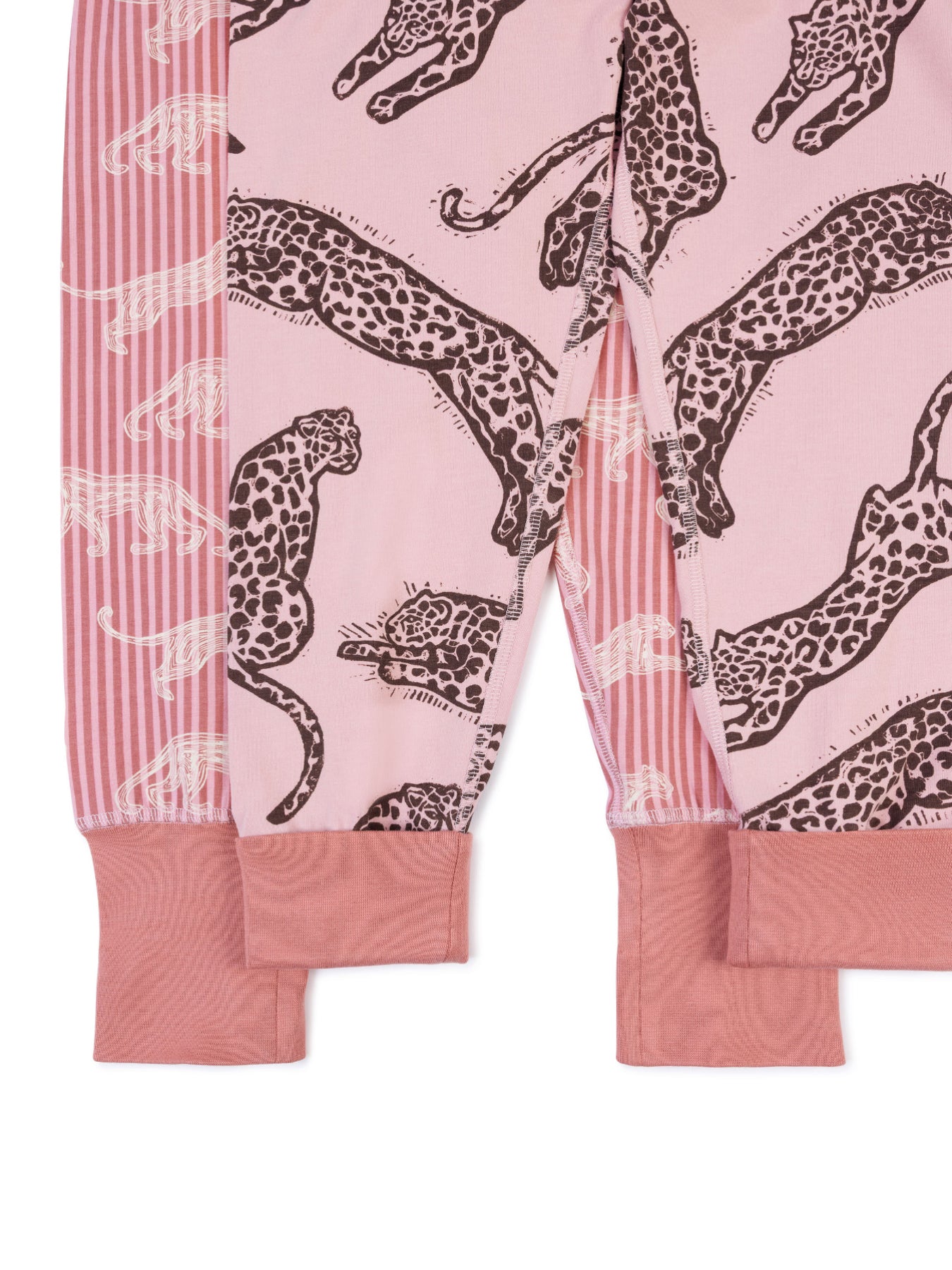 Kids 2-Pack Striped Leopard Long Pyjama Sets Pink