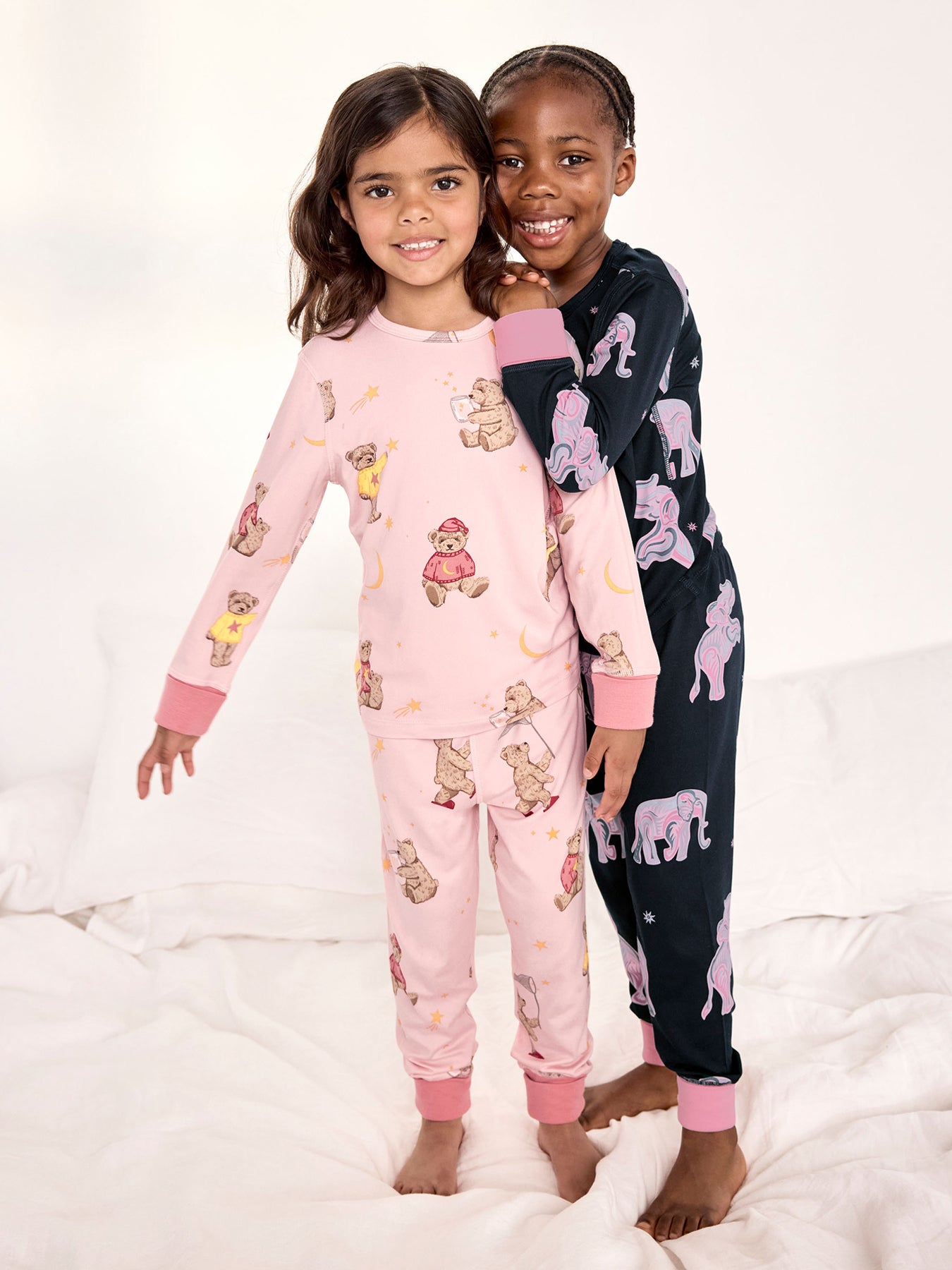 Kids 2-Pack Elephant & Bear Long Pyjama Sets Multi