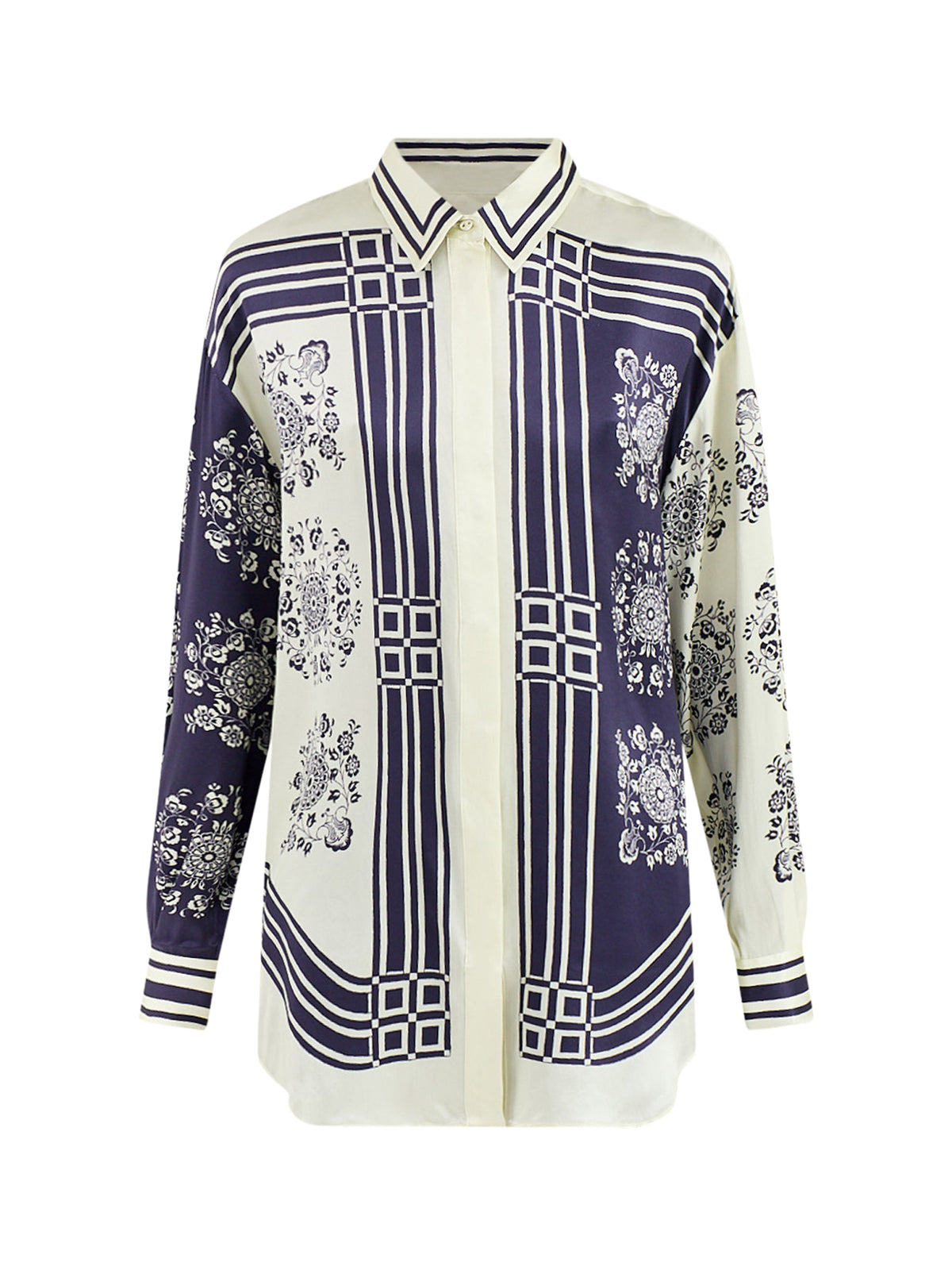 Banderra Silk Satin Scarf Shirt