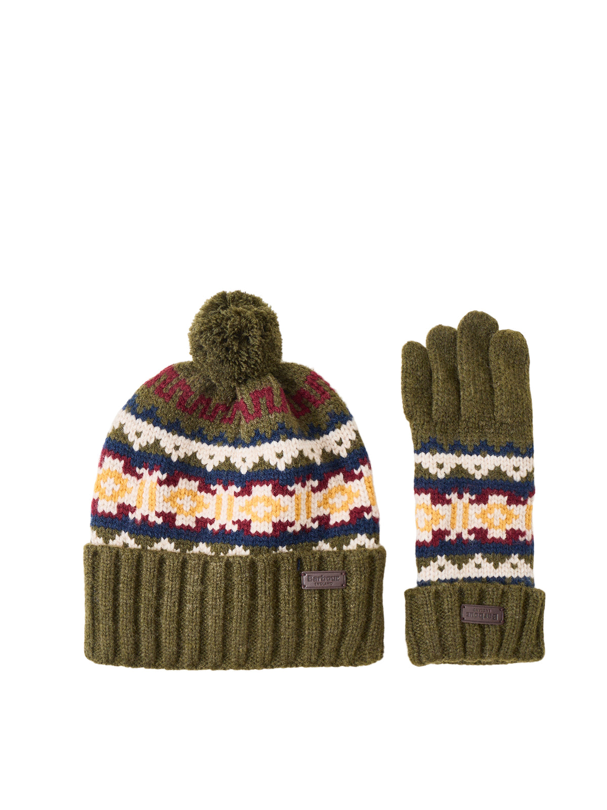 Kane Knitted Beanie & Gloves Gift Set - Dark Olive