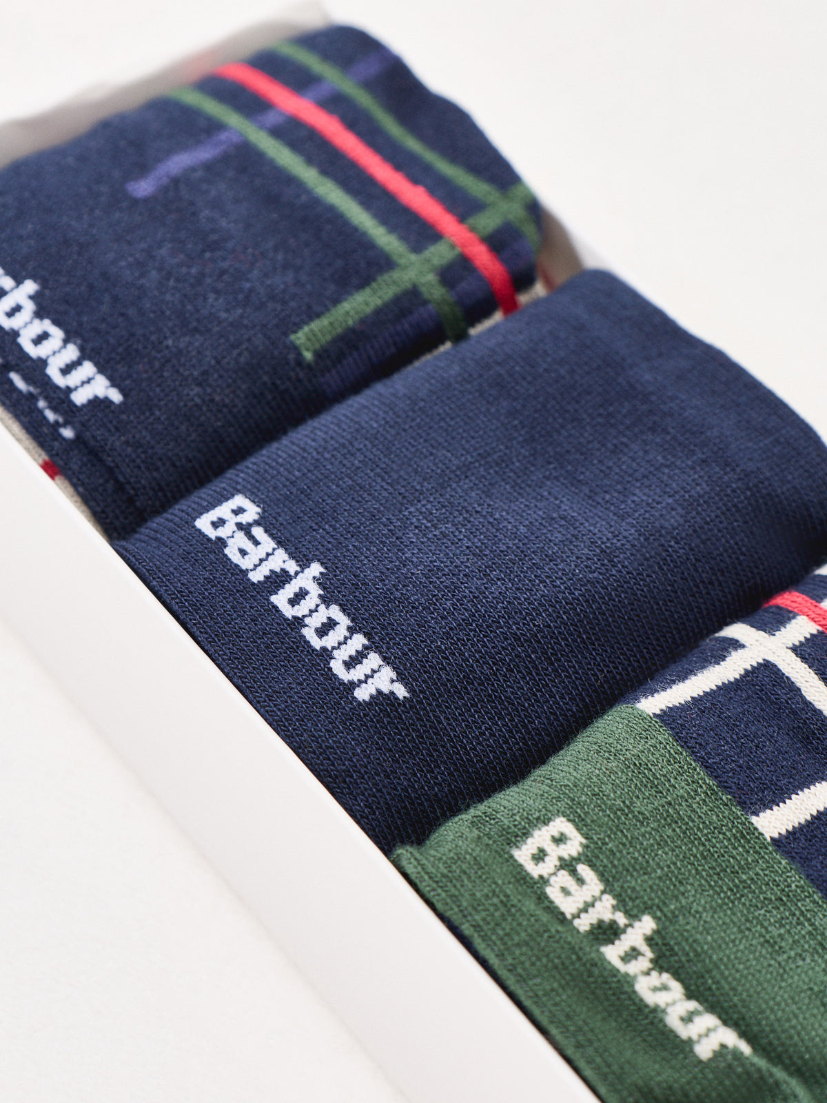 Cotton Blend Tartan Socks Gift Box - Evergreen