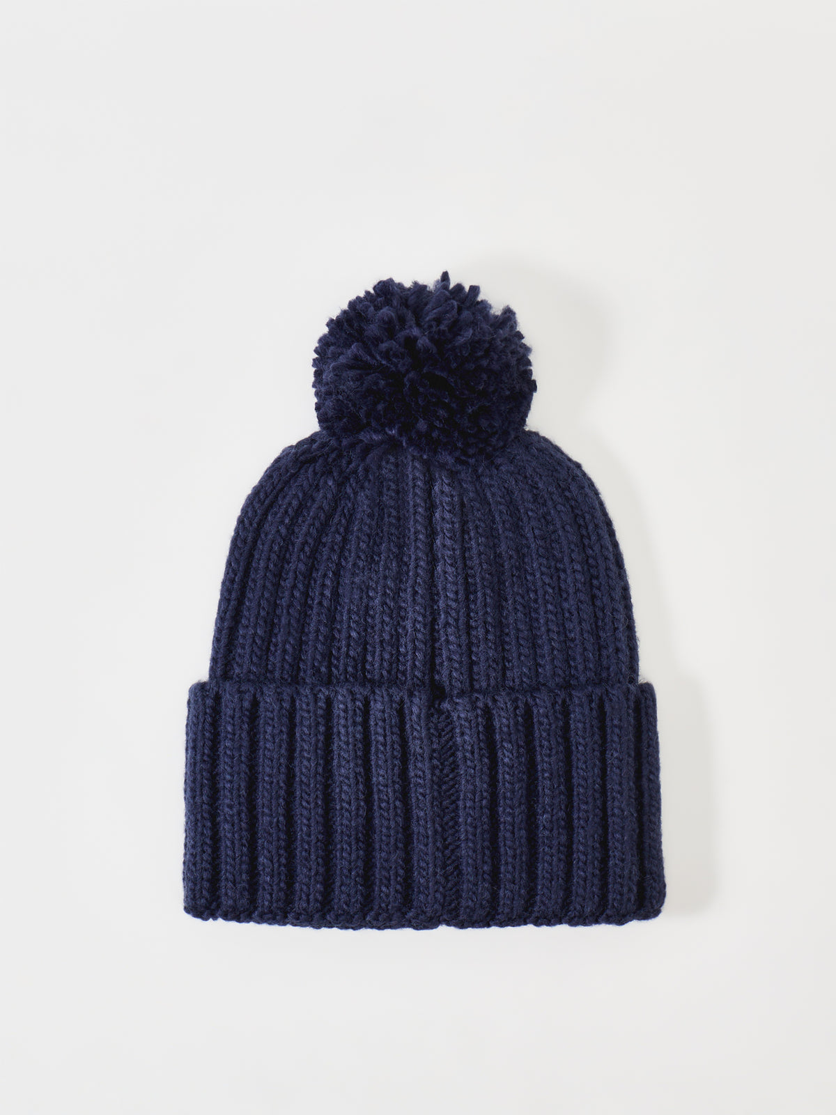 Wool Blend Kelson Pom Beanie - Navy