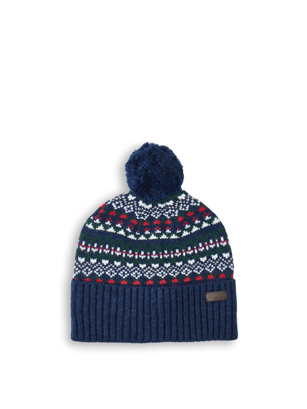 Marlow Fair Isle Pom Beanie - Navy & Evergreen
