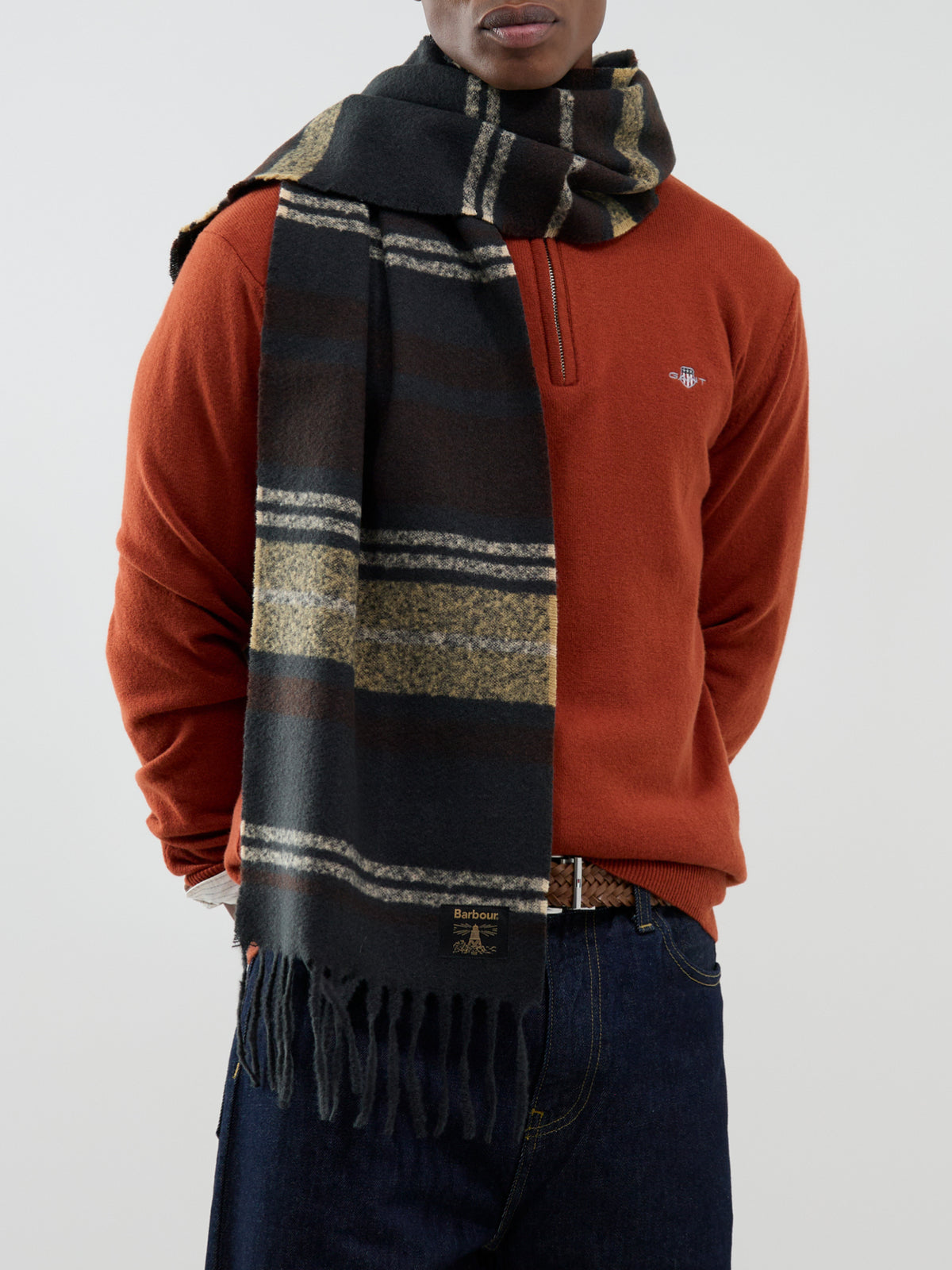 Alston Stripe Scarf - Birchwood Mix Tartan
