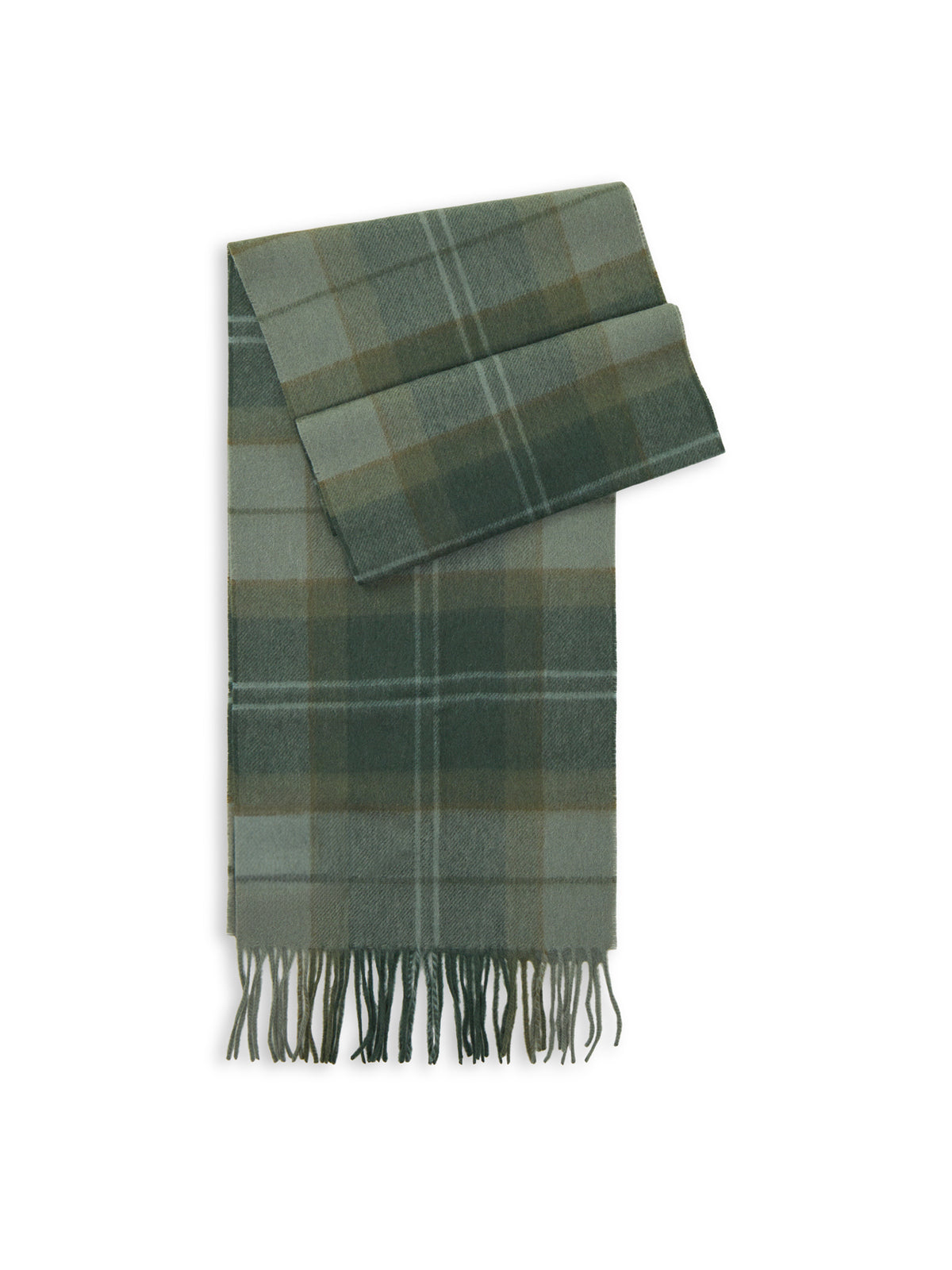 Wool & Cashmere Mineral Tartan Scarf - Pine Glen