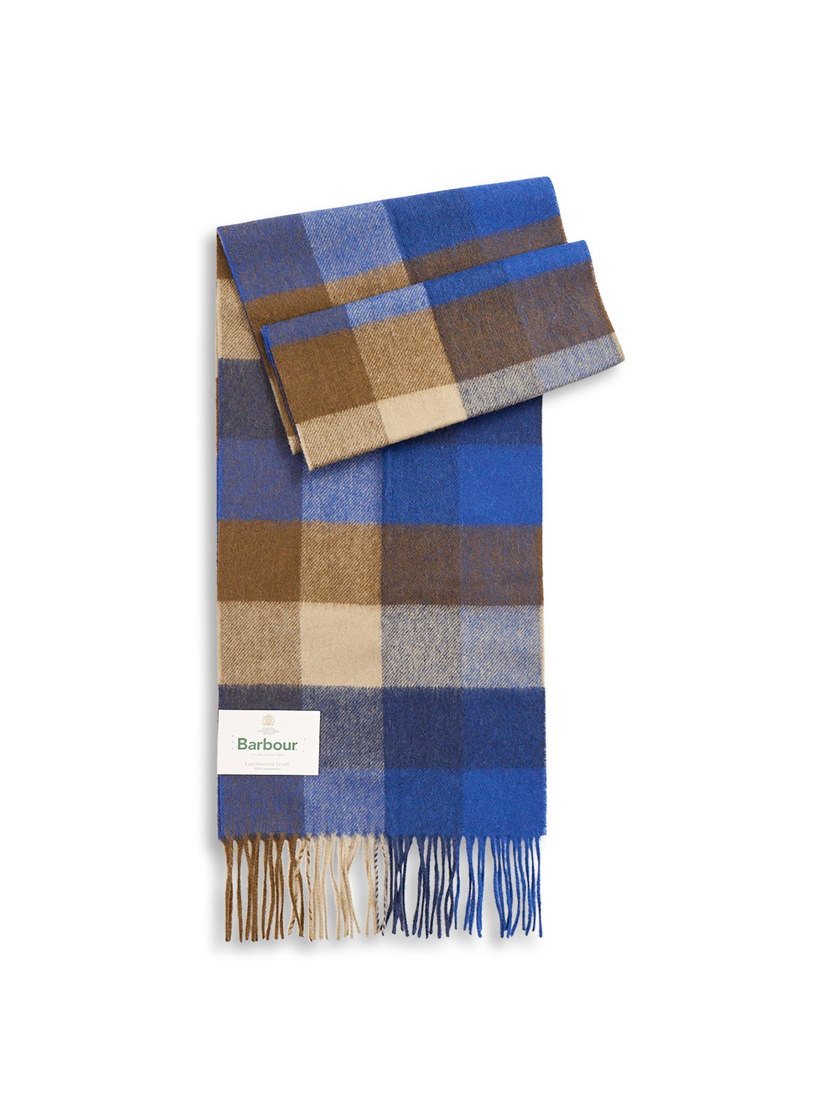Lambswool Tattersall Scarf - Navy Mix