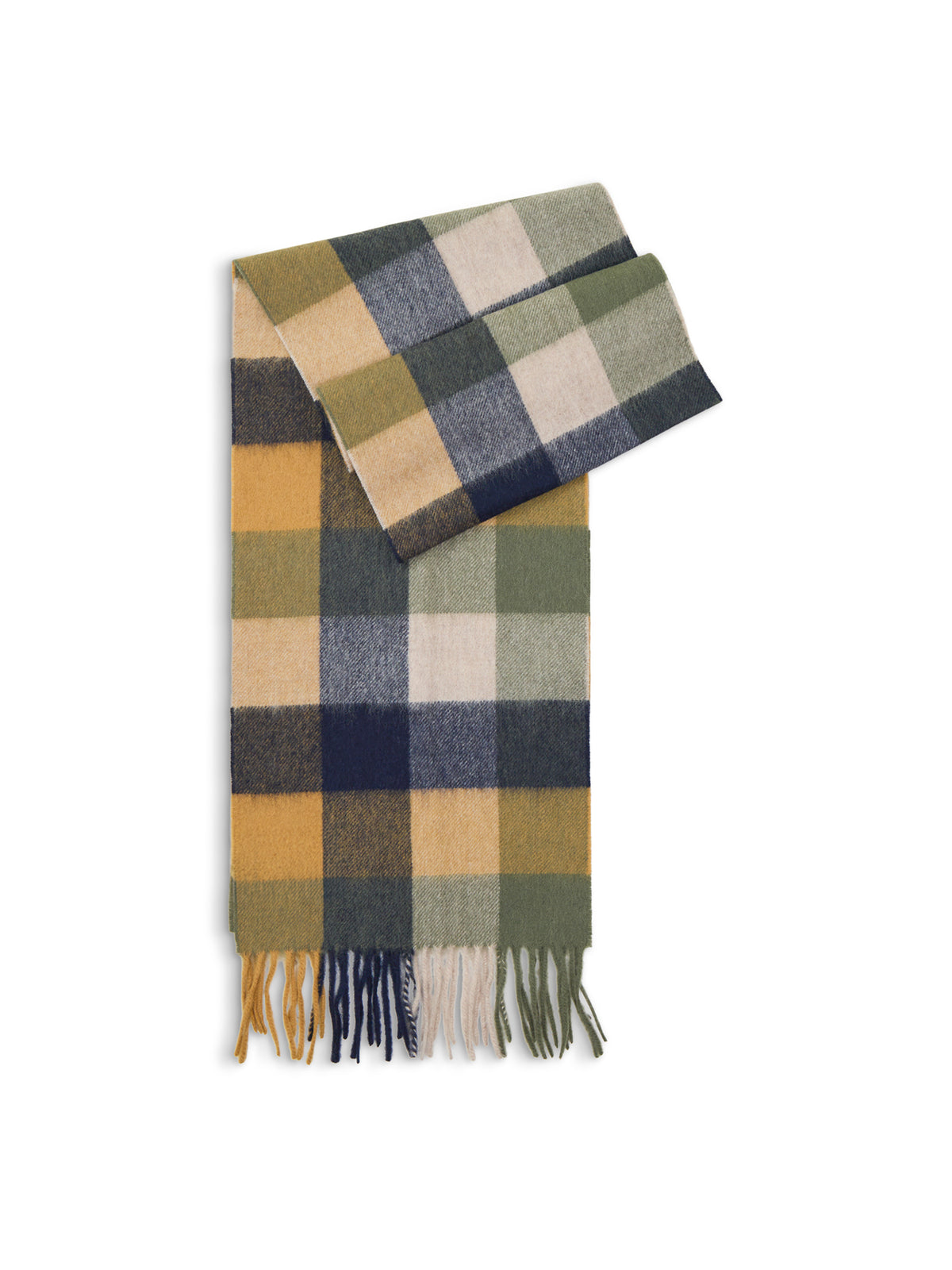 Lambswool Tattersall Scarf - Forest Mist