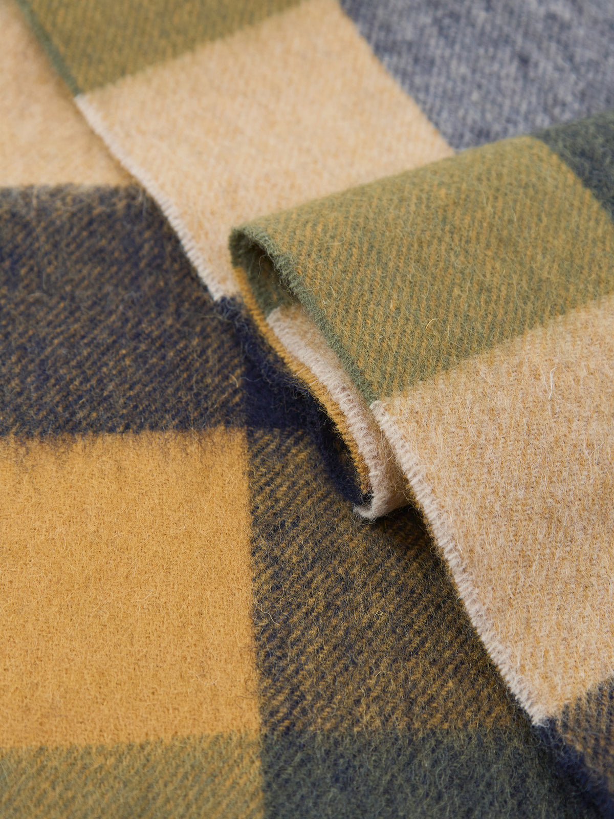 Lambswool Tattersall Scarf - Forest Mist
