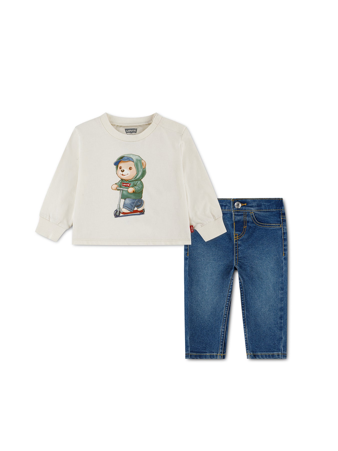 Baby Levi's Long Sleeve Top And Denim Trouser Set