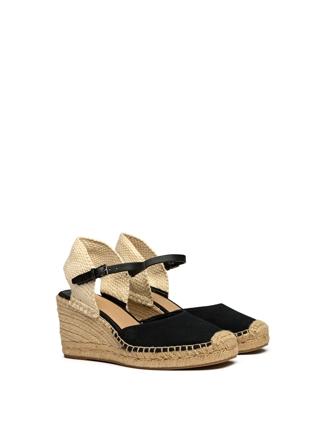 Robby Espadrille Wedges Black